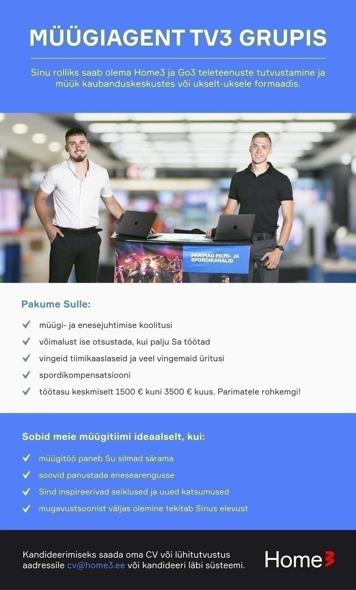 Go3 Baltics AS Tee karjäär müügis, sinu uus väljakutse ootab sind TV3 Grupis