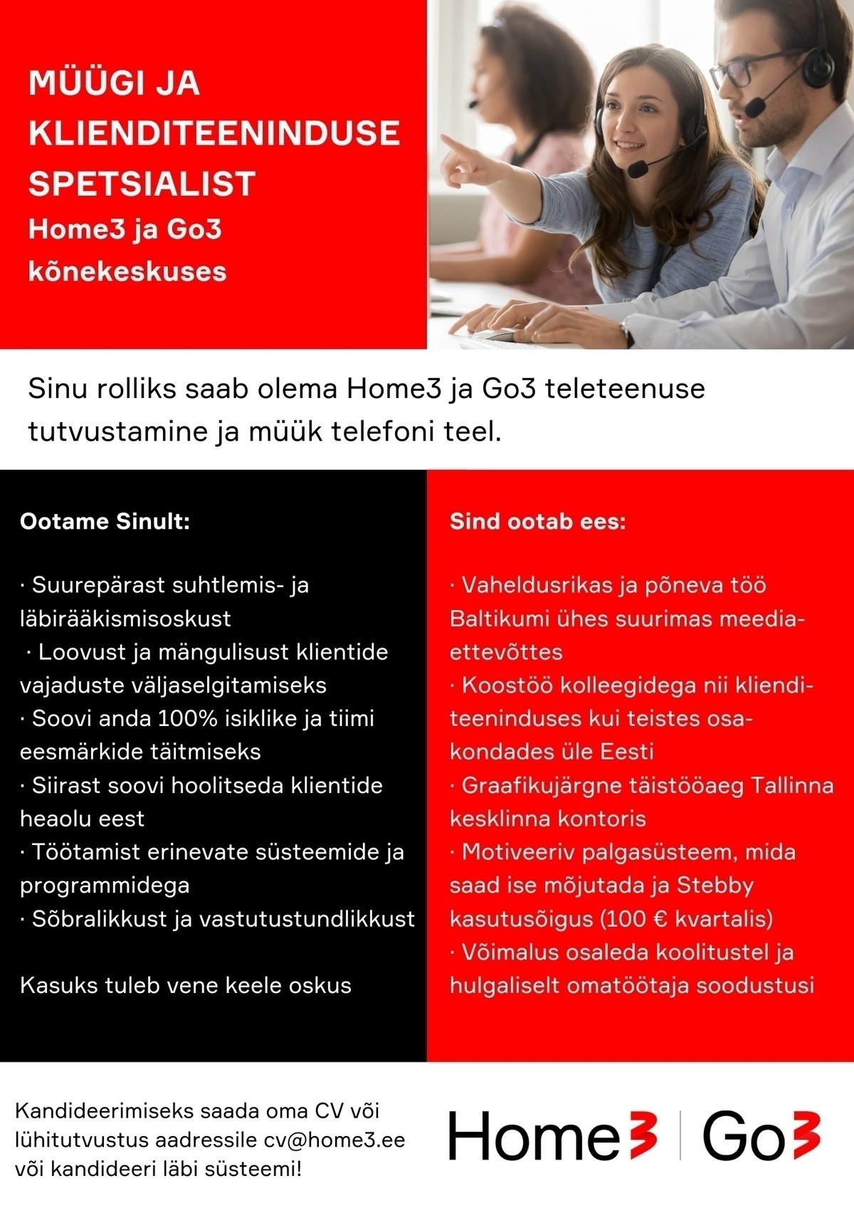 AS Go3 Baltics Müügi ja klienditeeninduse spetsialist