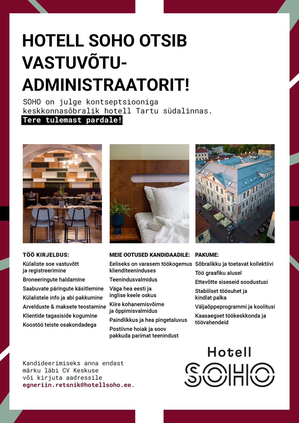 RK HOTELS OÜ Öine administraator