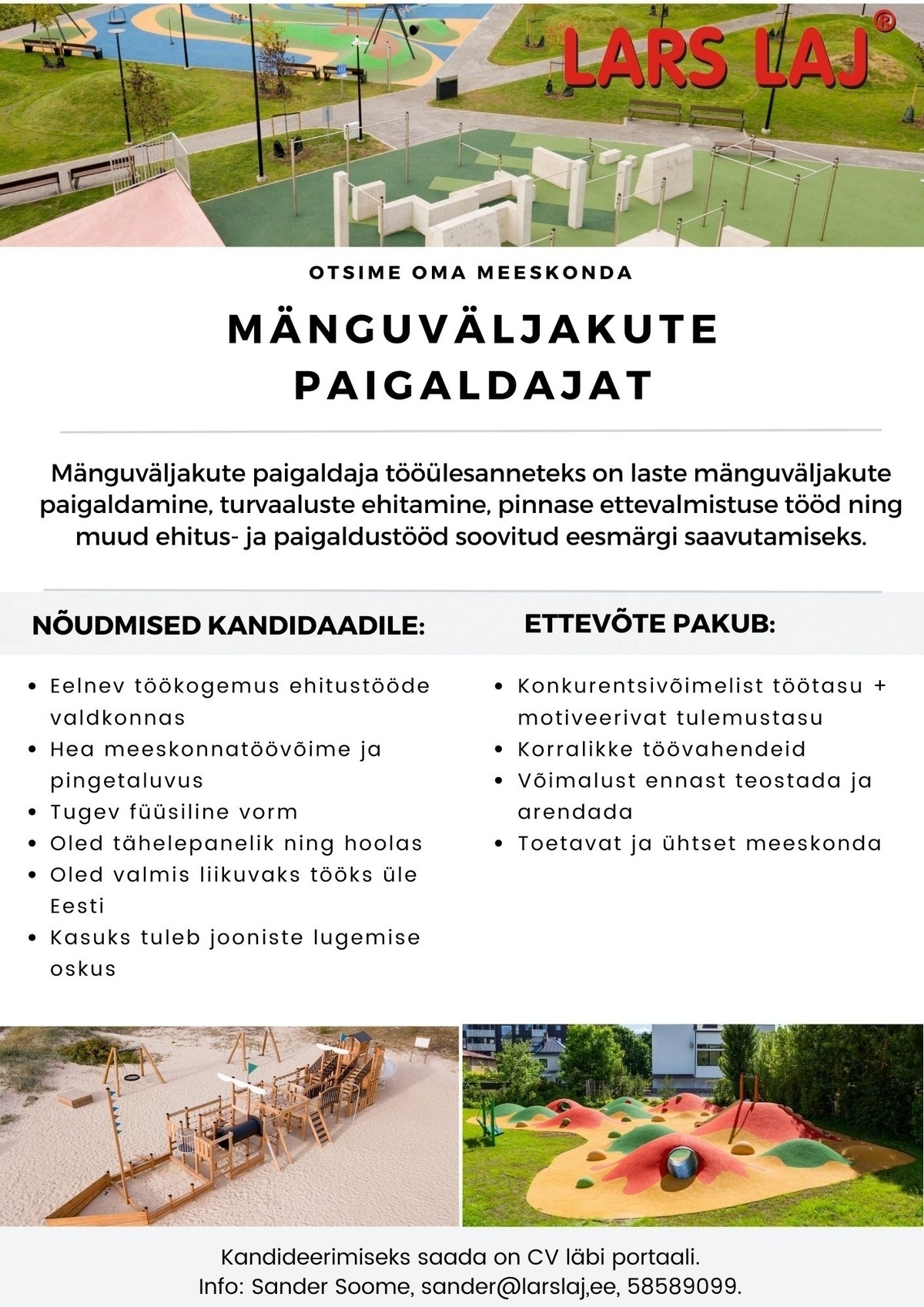 Lars Laj Eesti OÜ Mänguväljakute paigaldaja