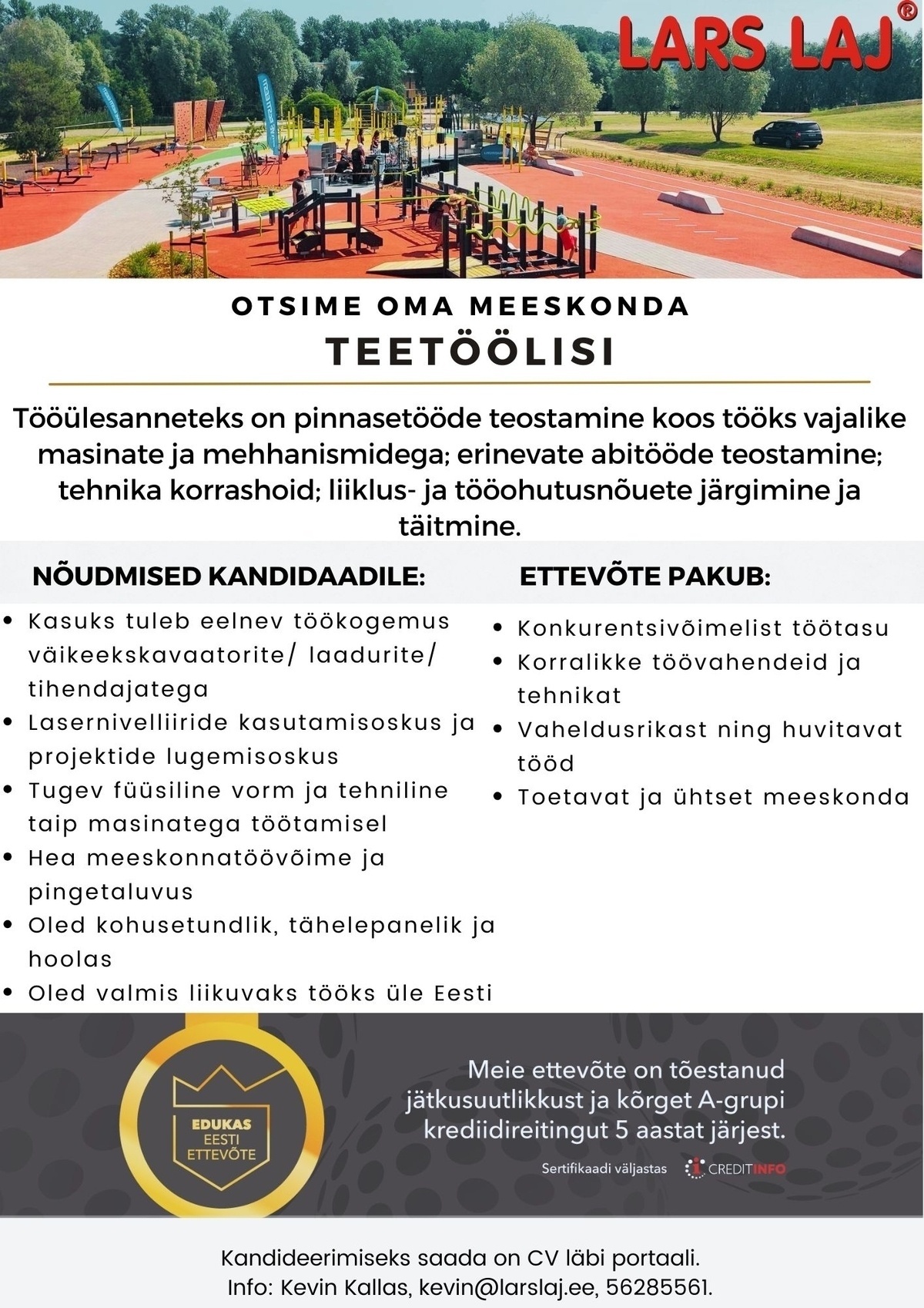Lars Laj Eesti OÜ Teetööline