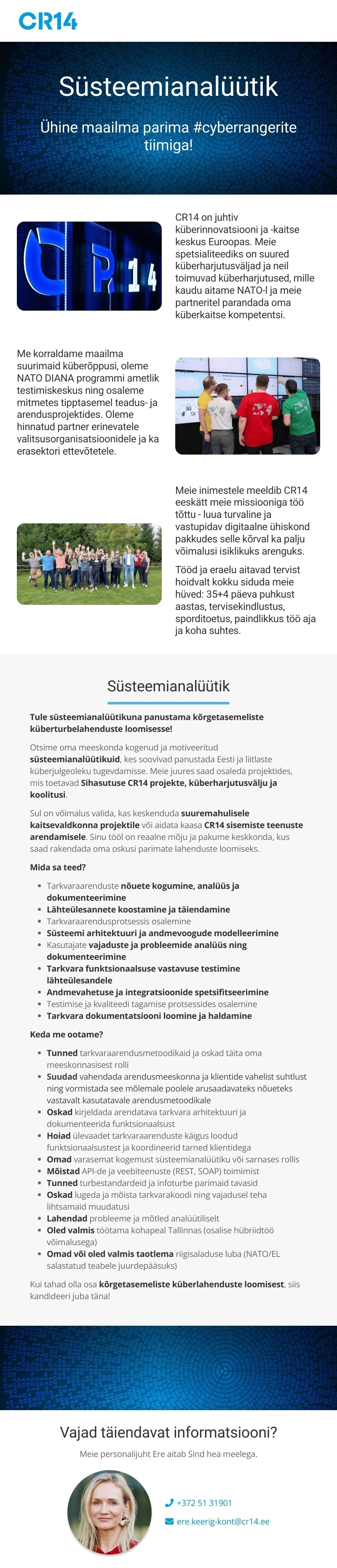 CR14 SA Süsteemianalüütik