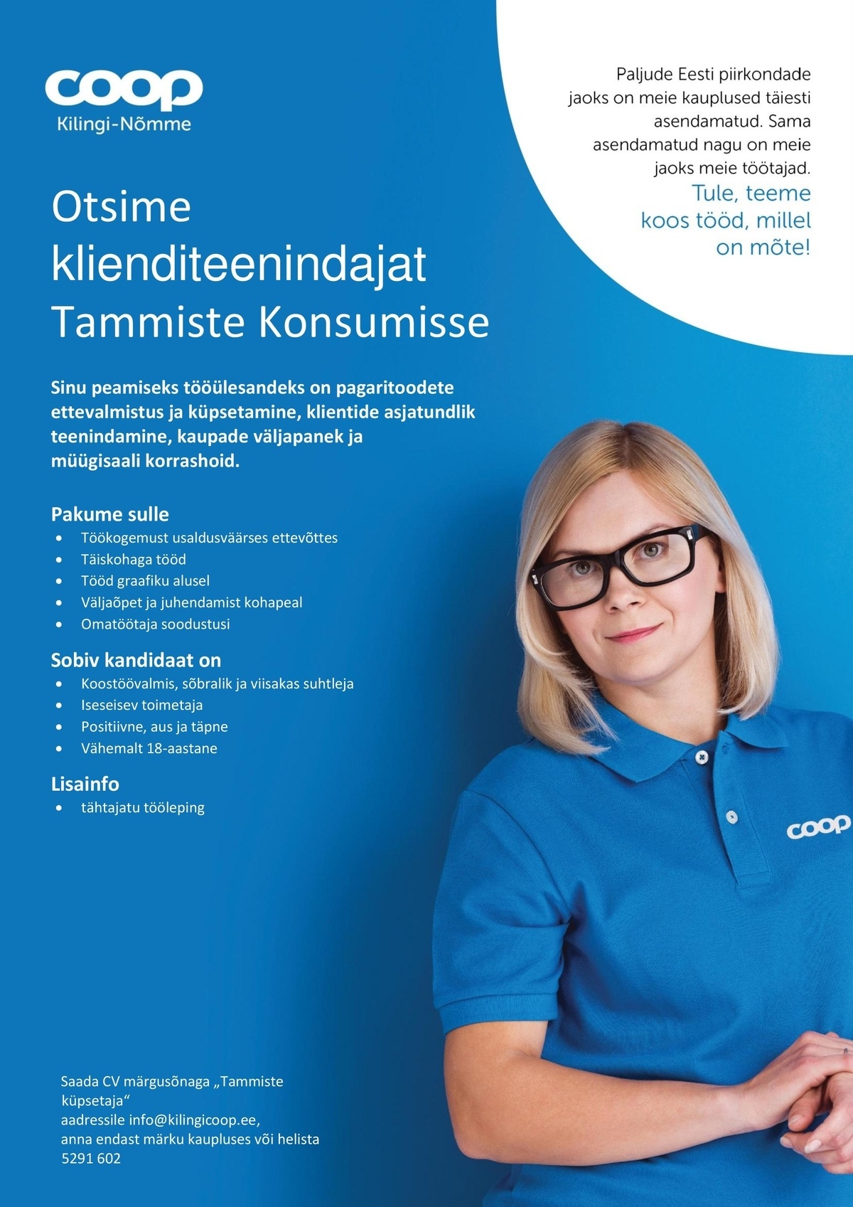 Kilingi-Nõmme Majandusühistu Klienditeenindaja
