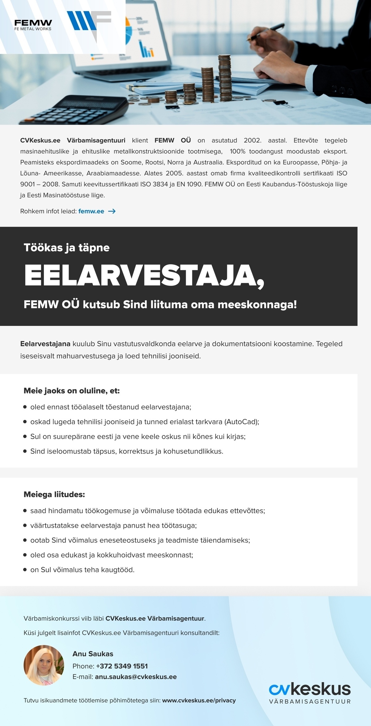 FEMW OÜ EELARVESTAJA