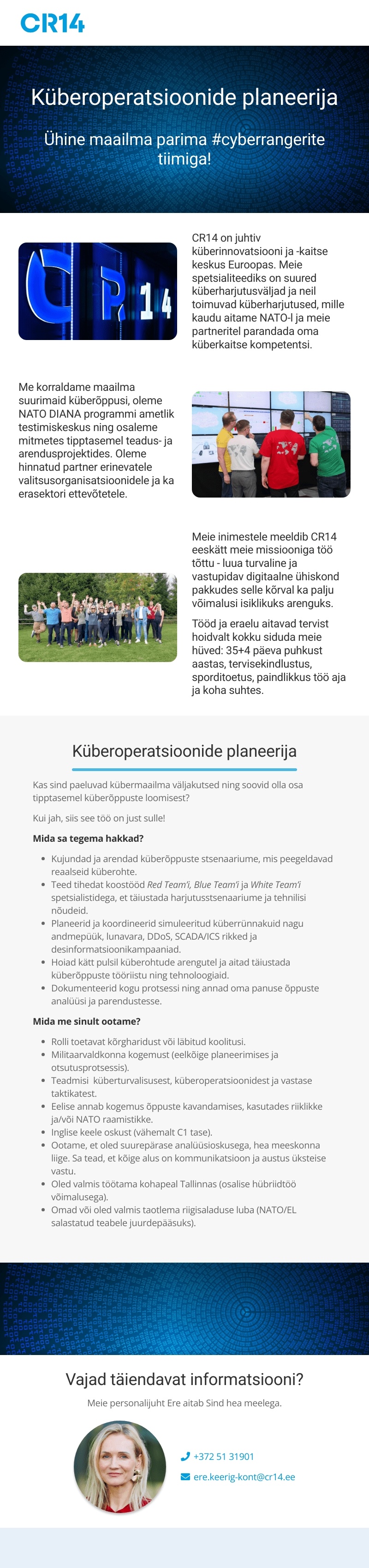 CR14 SA Küberoperatsioonide planeerija