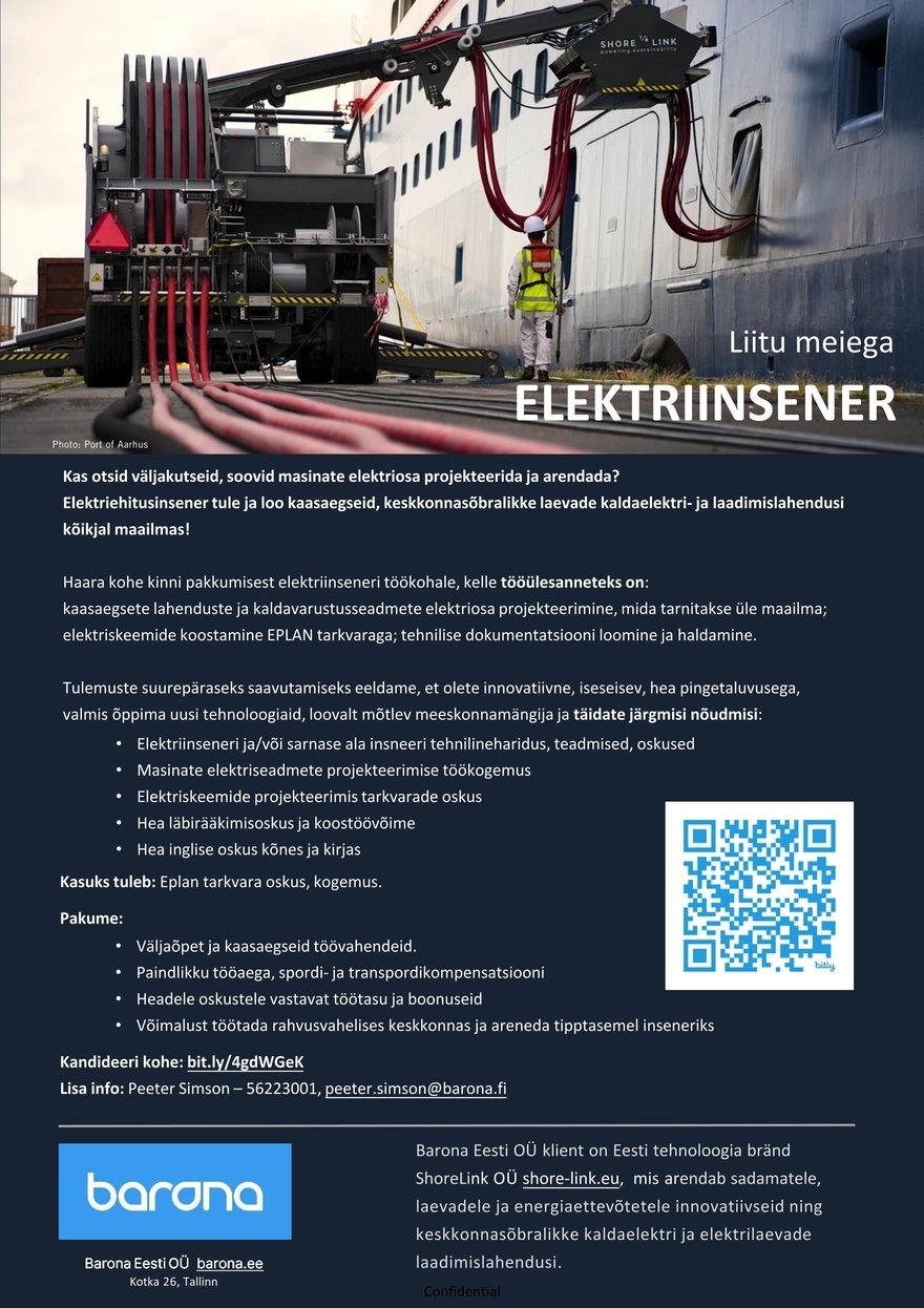 Barona Eesti OÜ ELEKTRI PROJEKTEERIJA (masinad, seadmed)