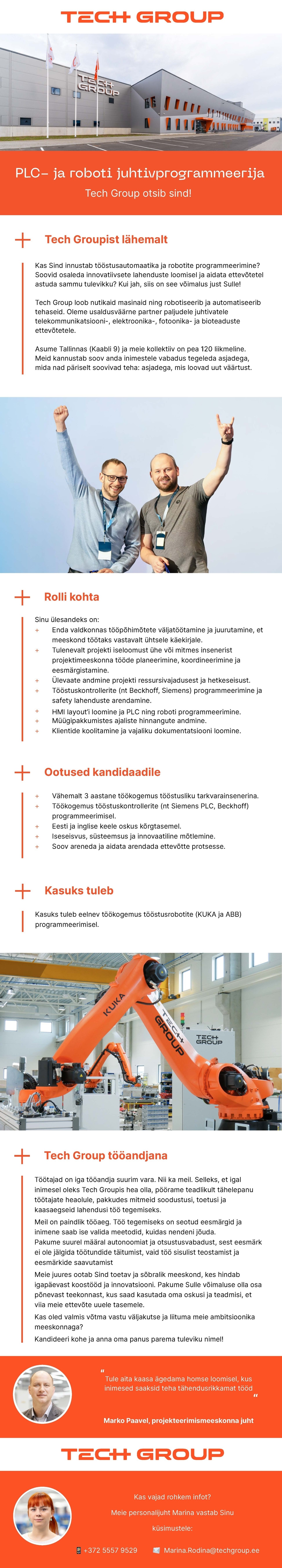 Tech Group AS PLC- ja roboti juhtivprogrammeerija