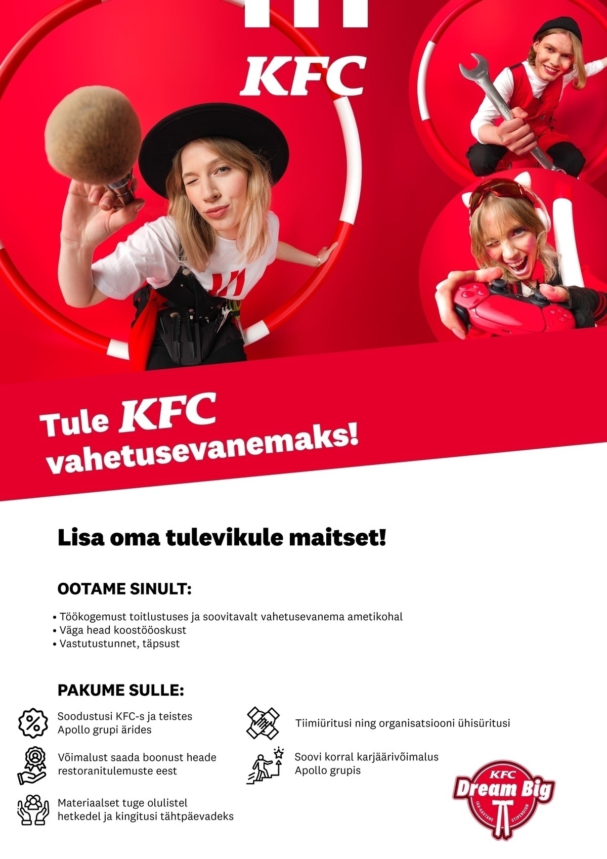 APL Fresh Food OÜ Tallinna KFC kutsub tiimi VAHETUSEVANEMAT!