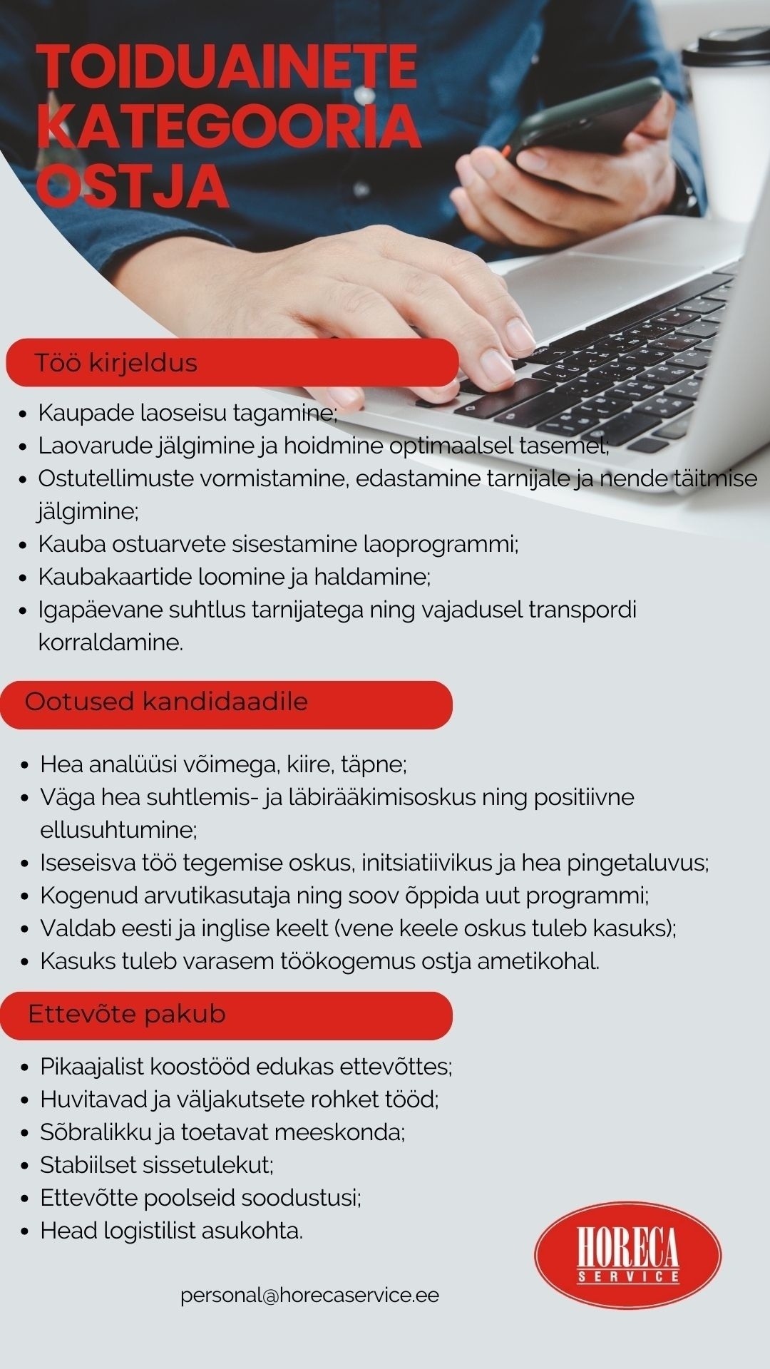 Horeca Service OÜ Toiduainete kategooria ostja