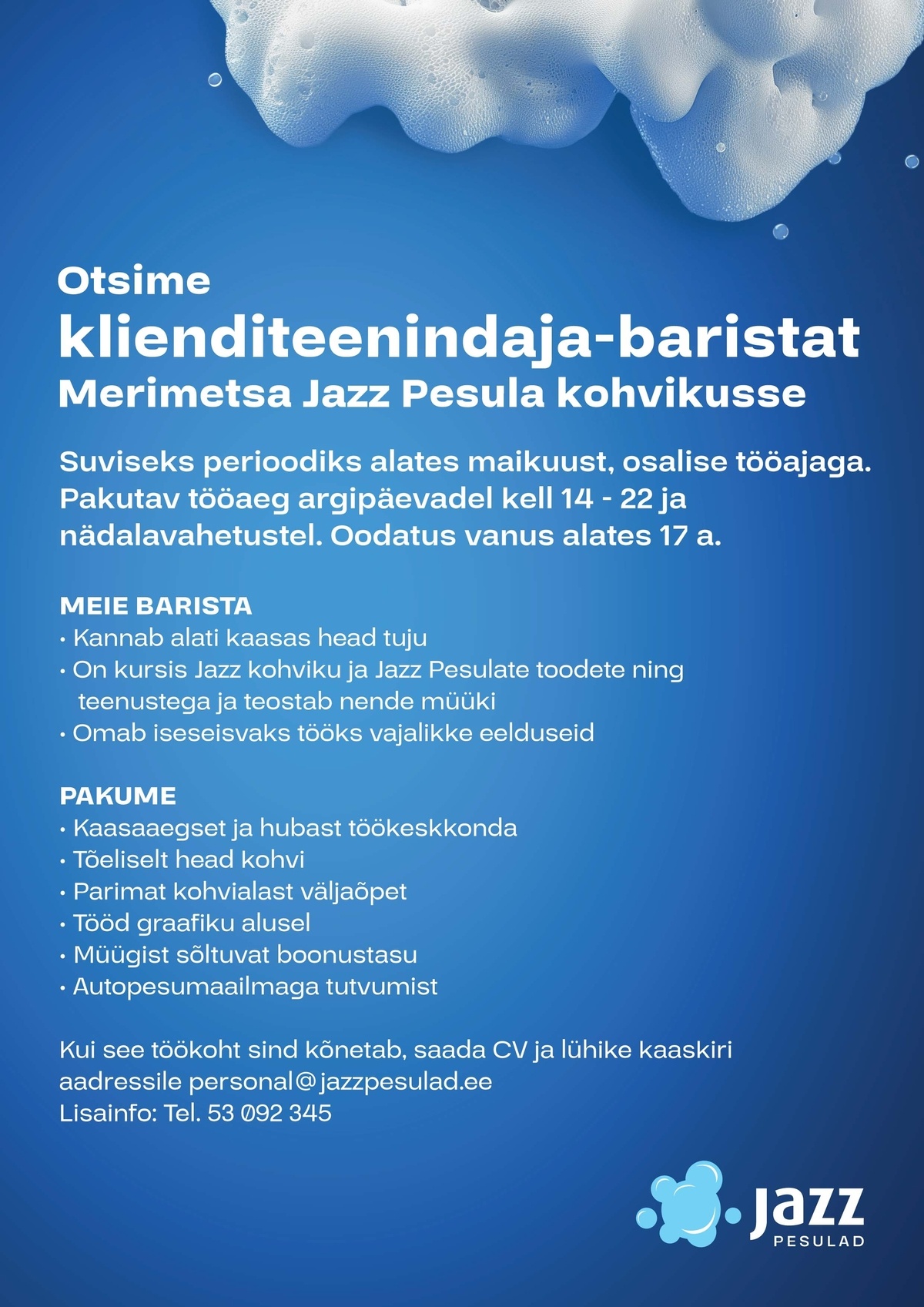 Express Pesulad OÜ Klienditeenindaja-barista