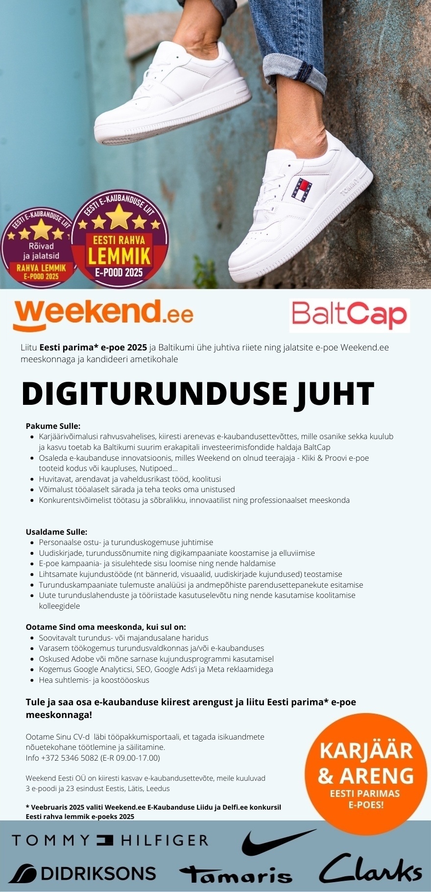 Weekend Eesti OÜ DIGITURUNDUSE JUHT - EESTI PARIMAS E - POES 2025