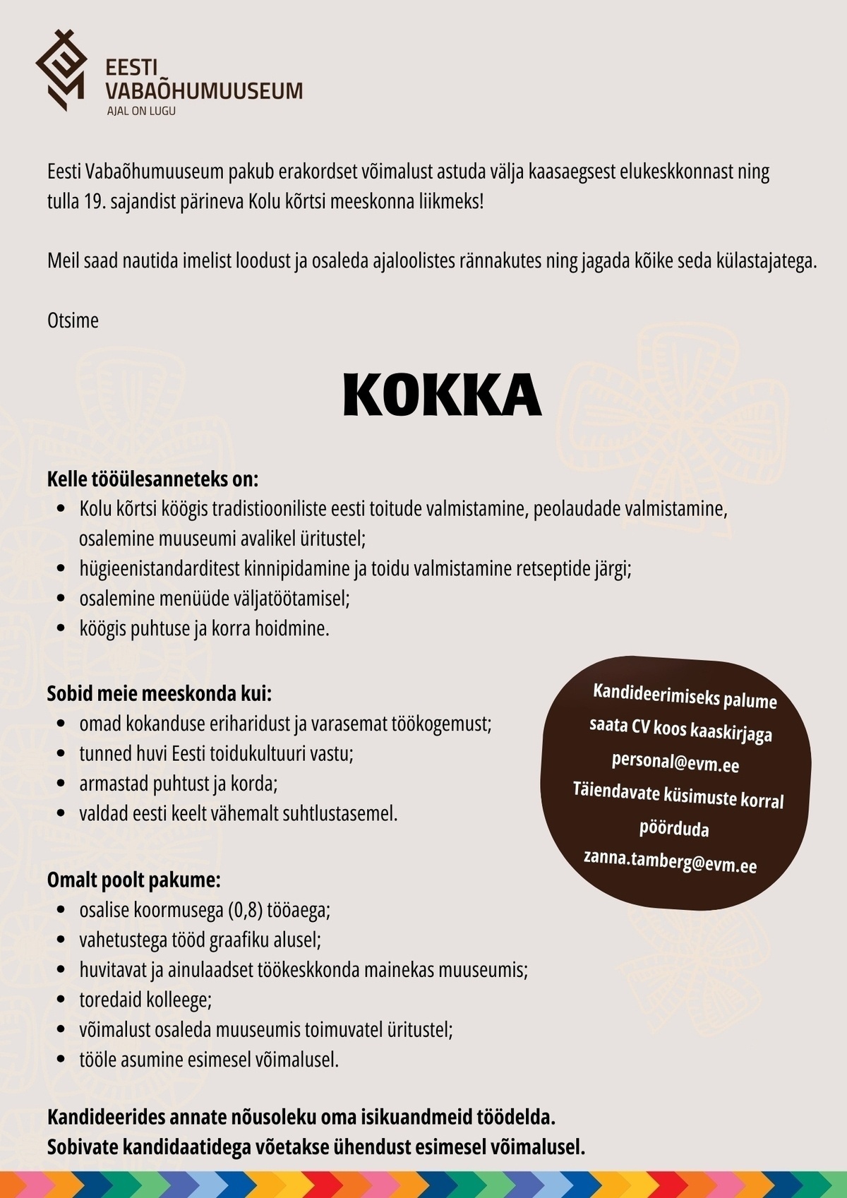 EESTI VABAÕHUMUUSEUM SA Kokk