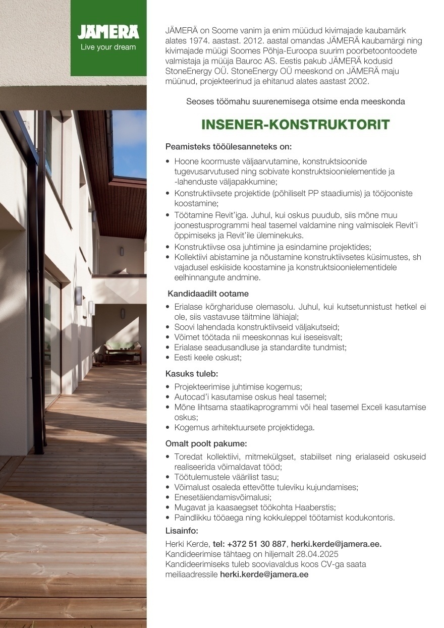 STONEENERGY OÜ Insener-Konstruktor