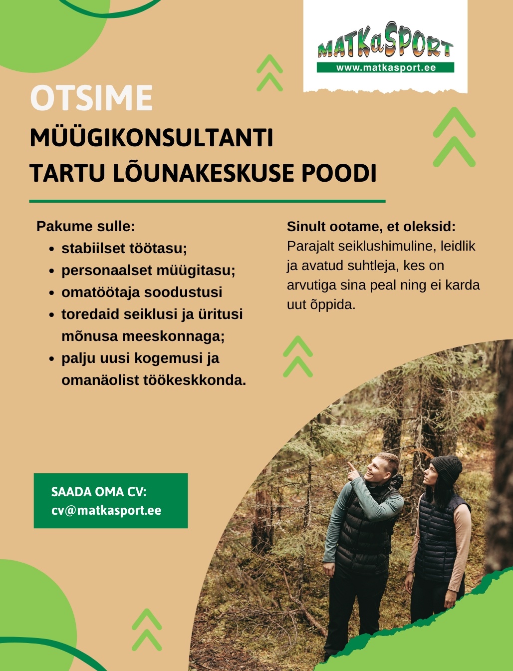 Matkasport OÜ Tartu MATKaSPORT MÜÜGIKONSULTANT