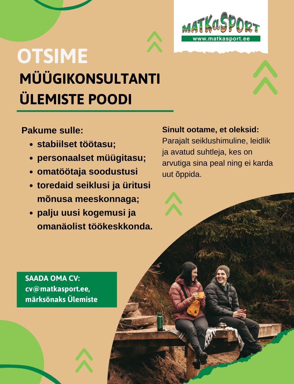 Matkasport OÜ Ülemiste MATKaSPORT MÜÜGIKONSULTANT