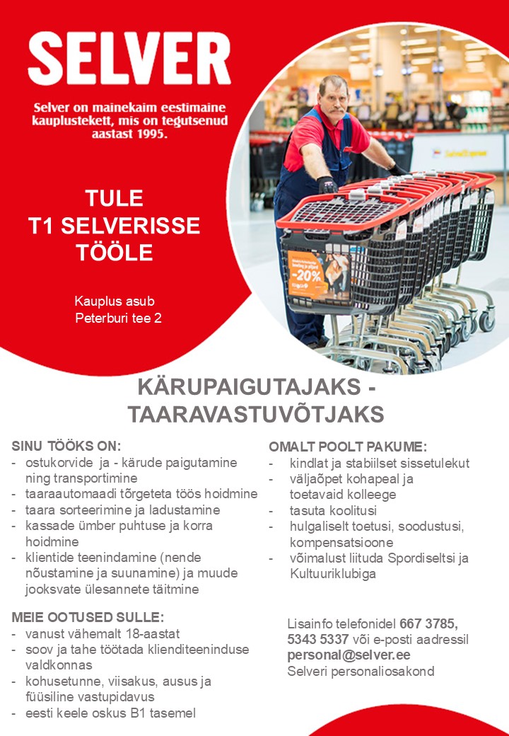 Selver Kärupaigutaja-taaravastuvõtja T1 Selveris