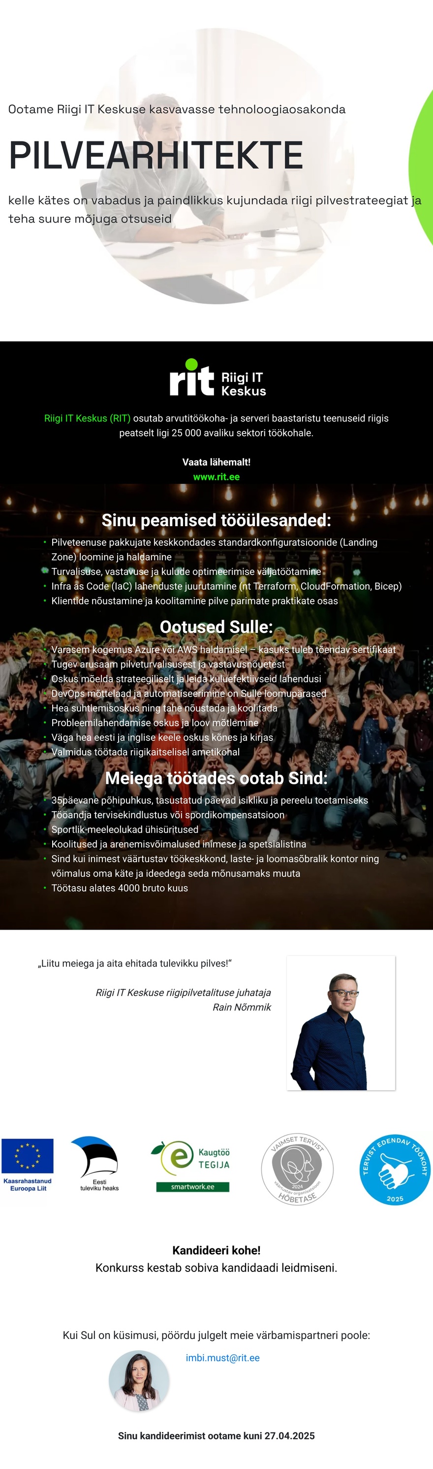 Riigi IT Keskus Pilvearhitekt
