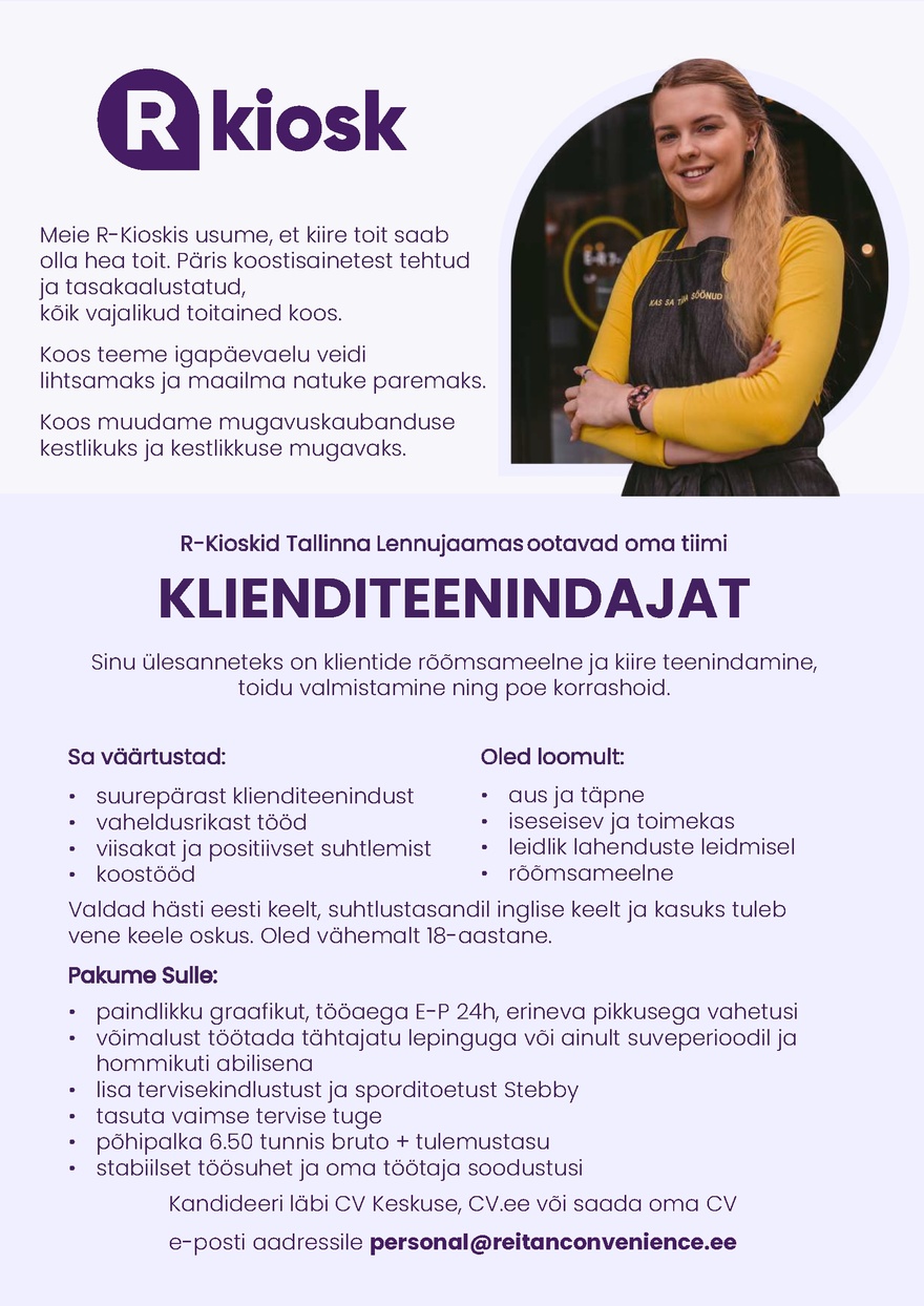 Reitan Convenience Estonia AS Klienditeenindaja Tallinna Lennujaama R-Kioskitesse