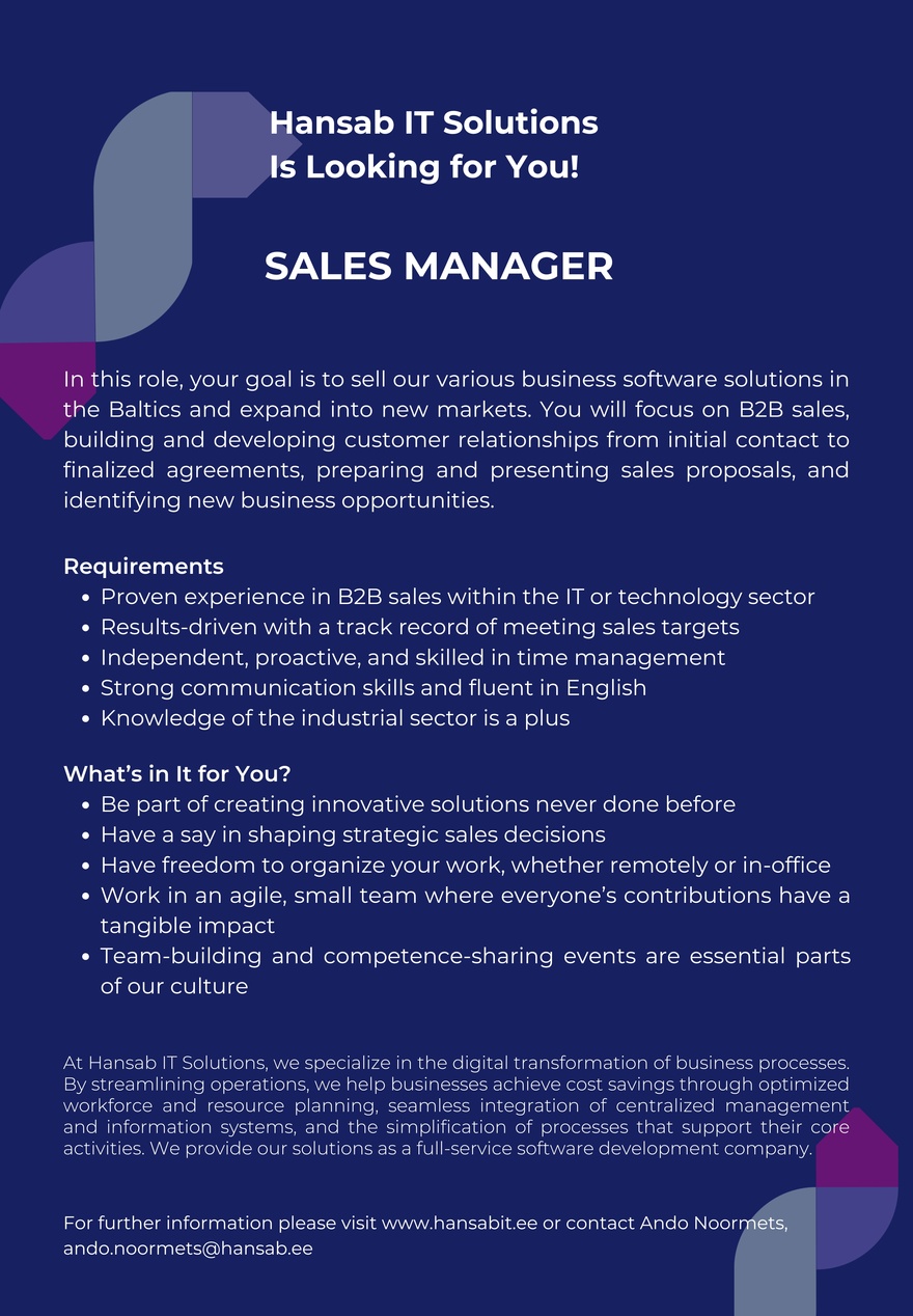 Hansab IT Solutions IT Solutions Sales Manager