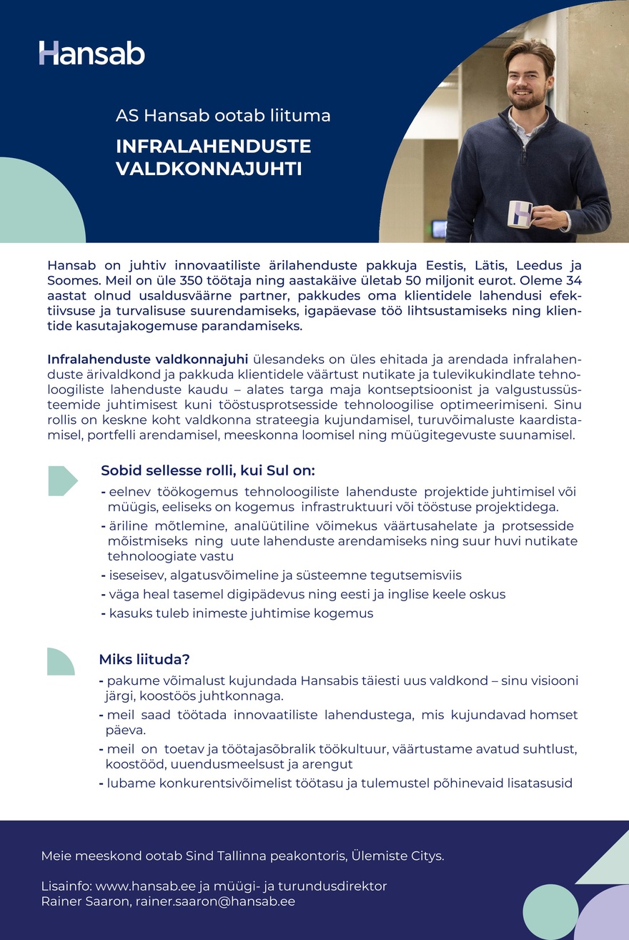 Hansab Infralahenduste valdkonnajuht