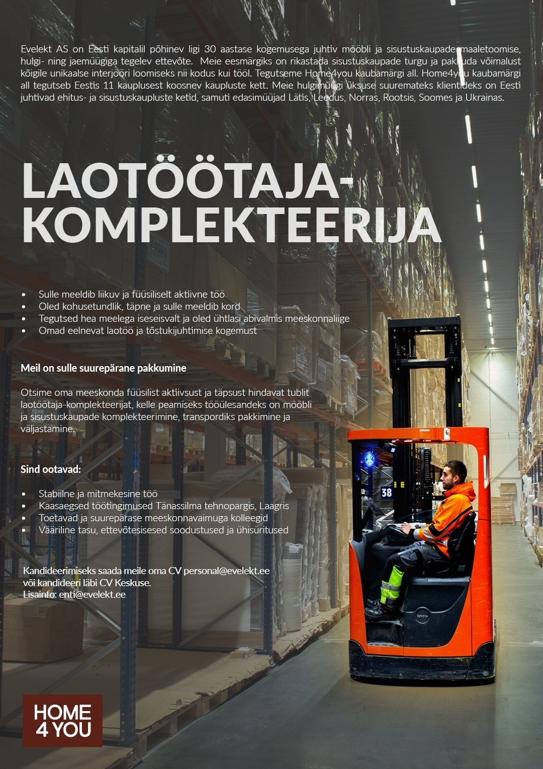 AS Evelekt Laotöötaja- komplekteerija
