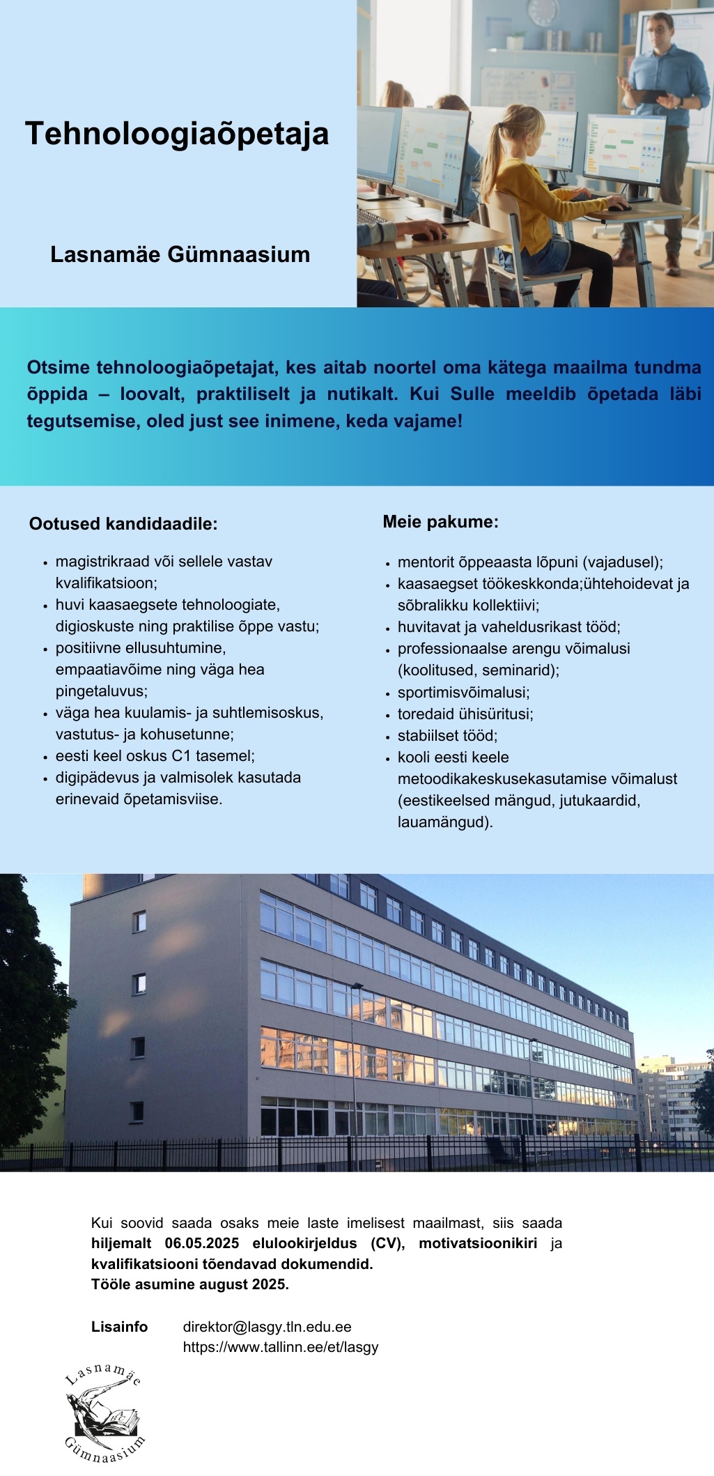 Lasnamäe Gümnaasium Tehnoloogiaõpetaja