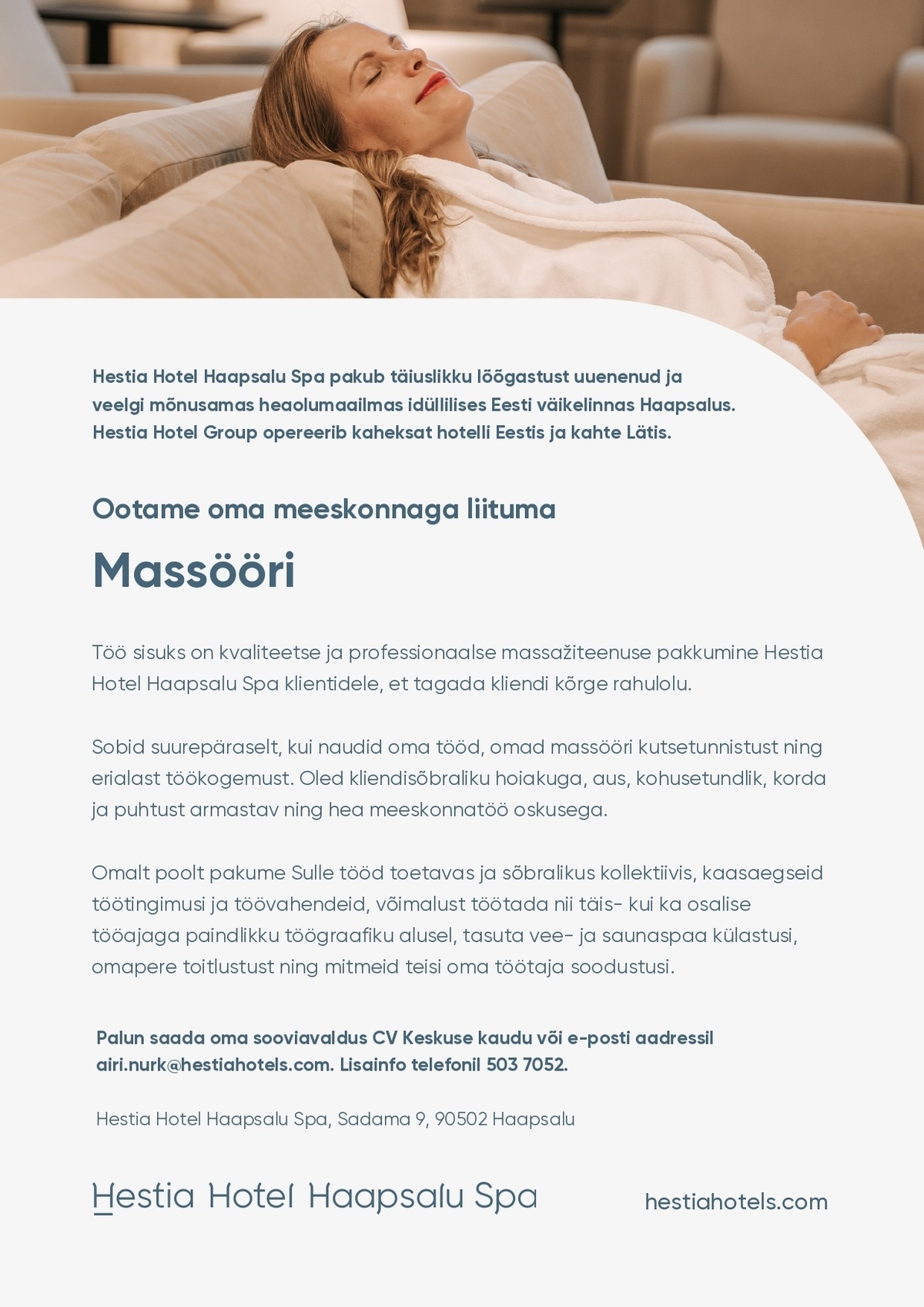 Hestia Hotel Haapsalu Spa Massöör