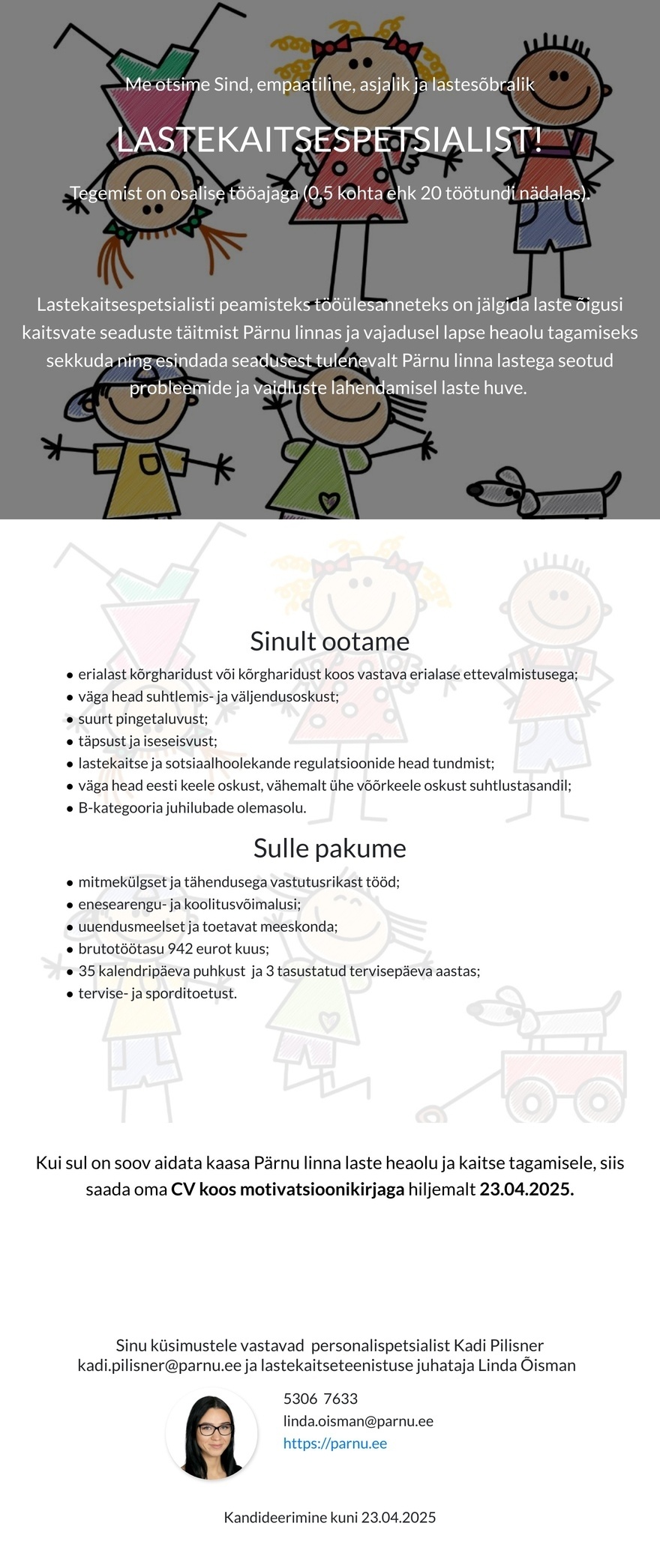 Pärnu Linnavalitsus Lastekaitsespetsialist
