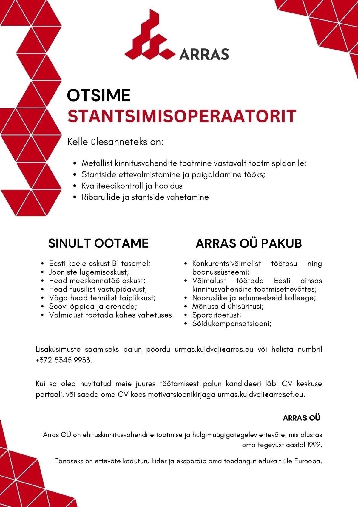 Arras OÜ Operaator