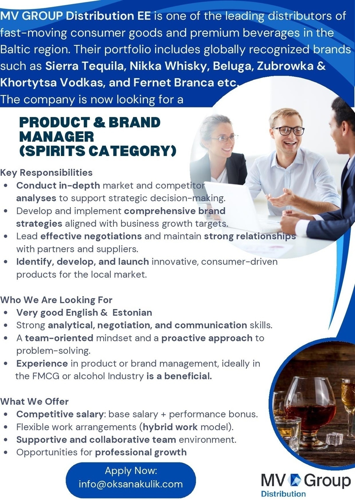 MV GROUP Distribution PRODUCT & BRAND MANAGER (SPIRITS CATEGORY)