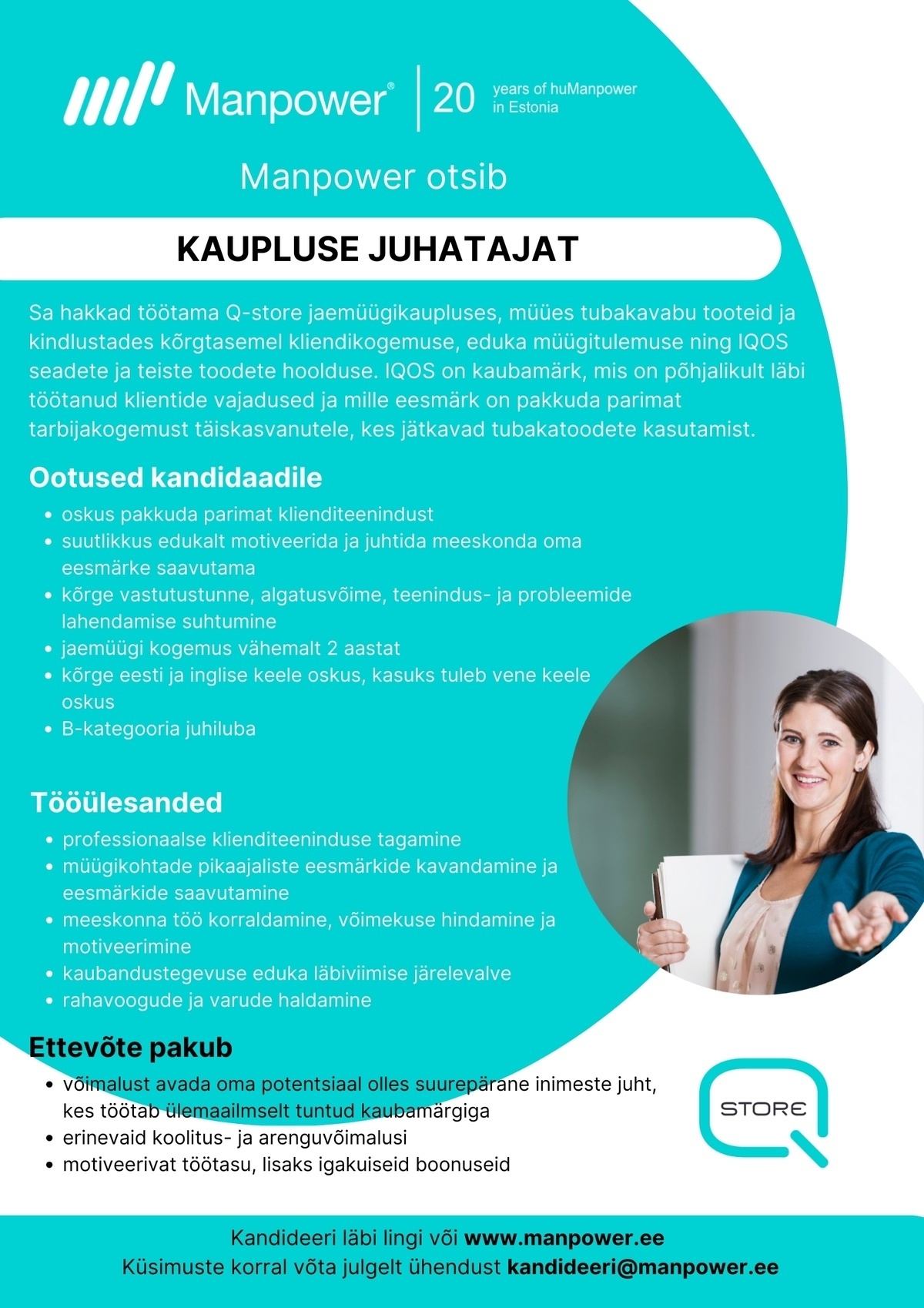 Manpower OÜ KAUPLUSE JUHATAJA