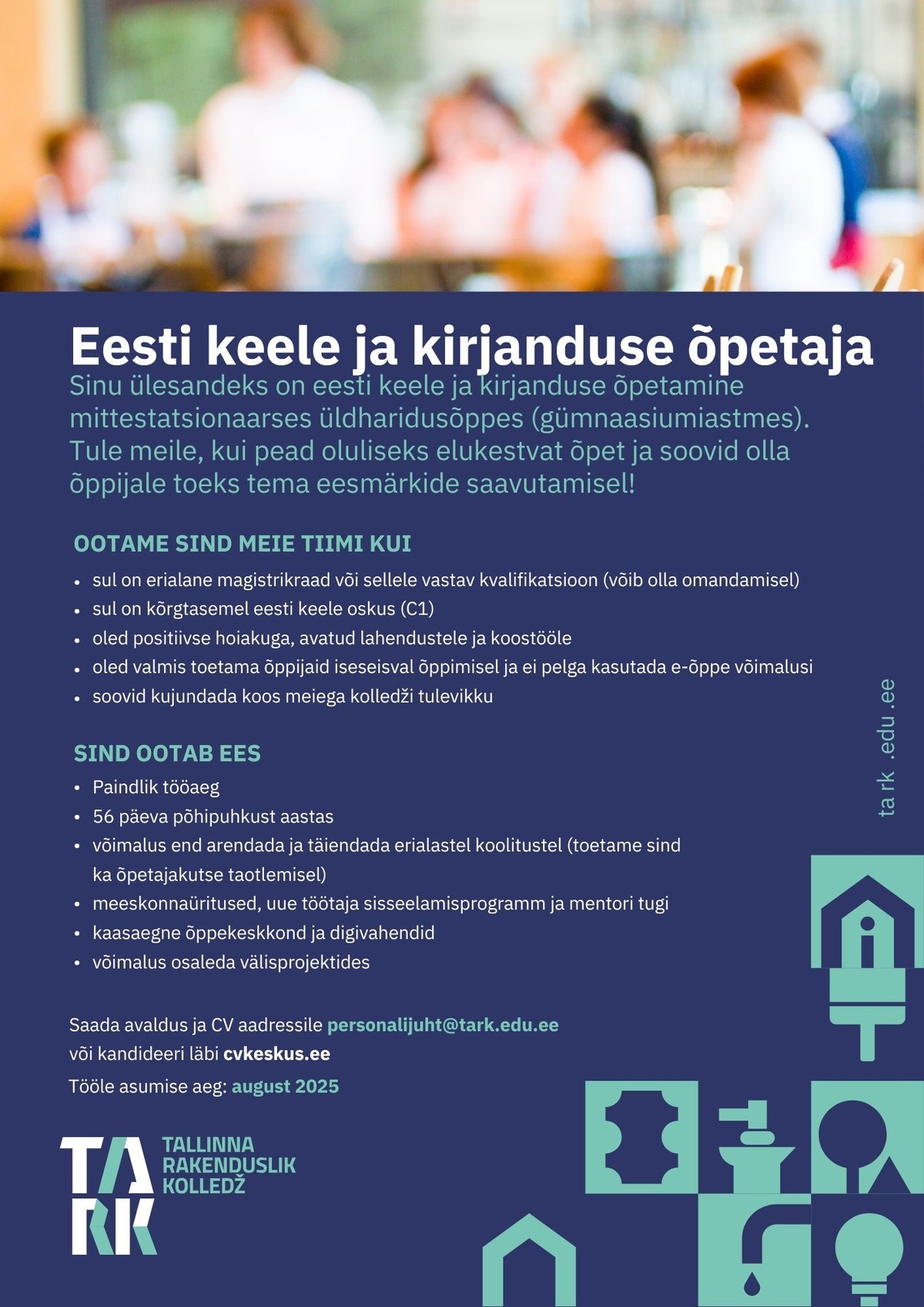 Tallinna Rakenduslik Kolledž Eesti keele ja kirjanduse õpetaja