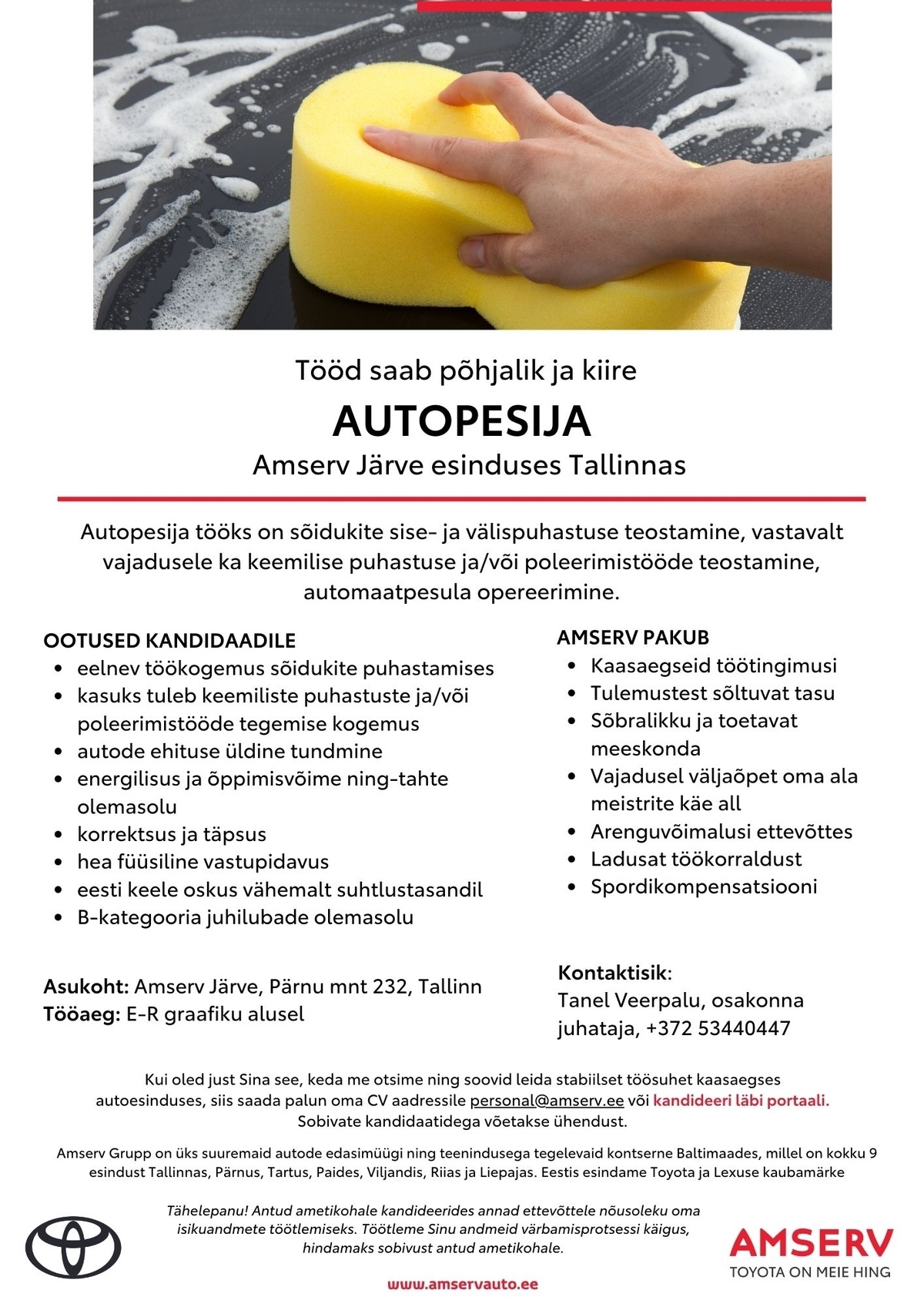 Amserv Grupi AS Autopesija Amserv Järve esinduses Tallinnas