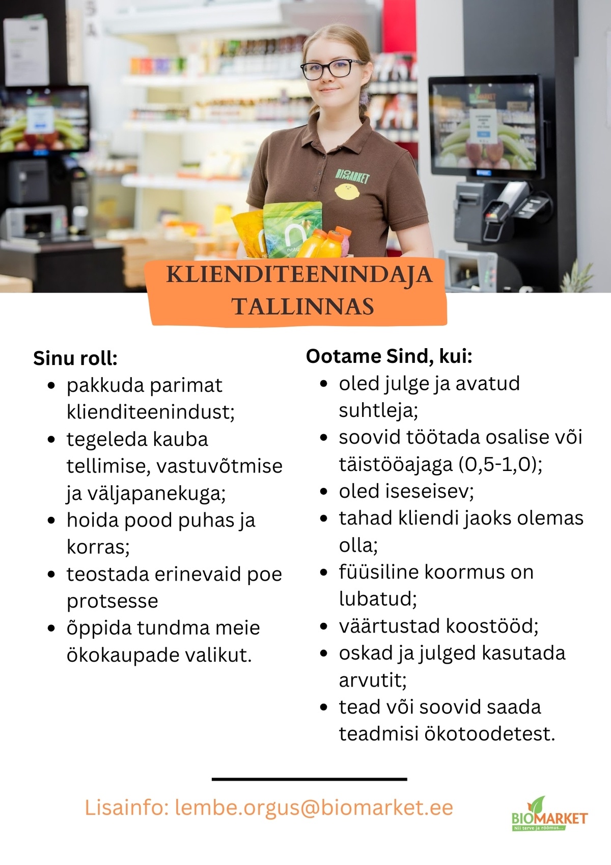 BIOMARKET OÜ Klienditeenindaja