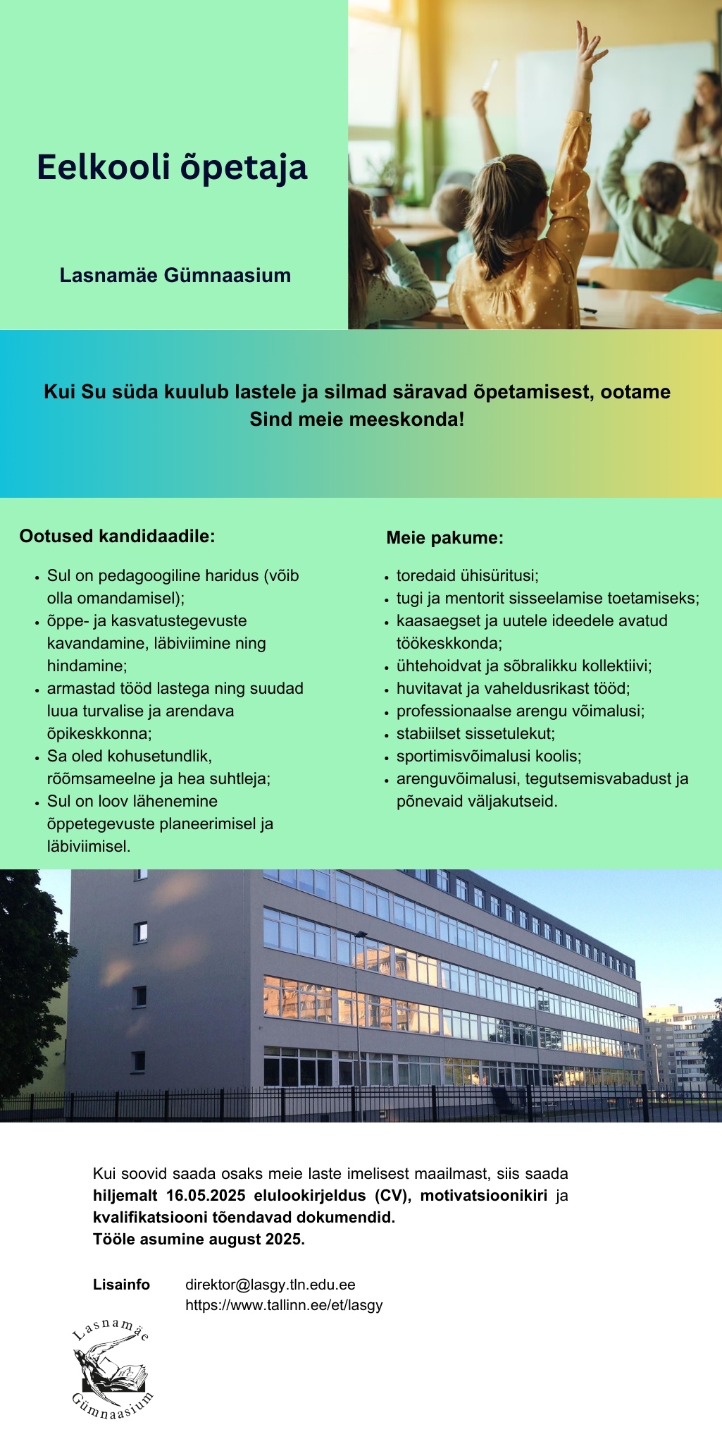 Lasnamäe Gümnaasium Eelkooli õpetaja