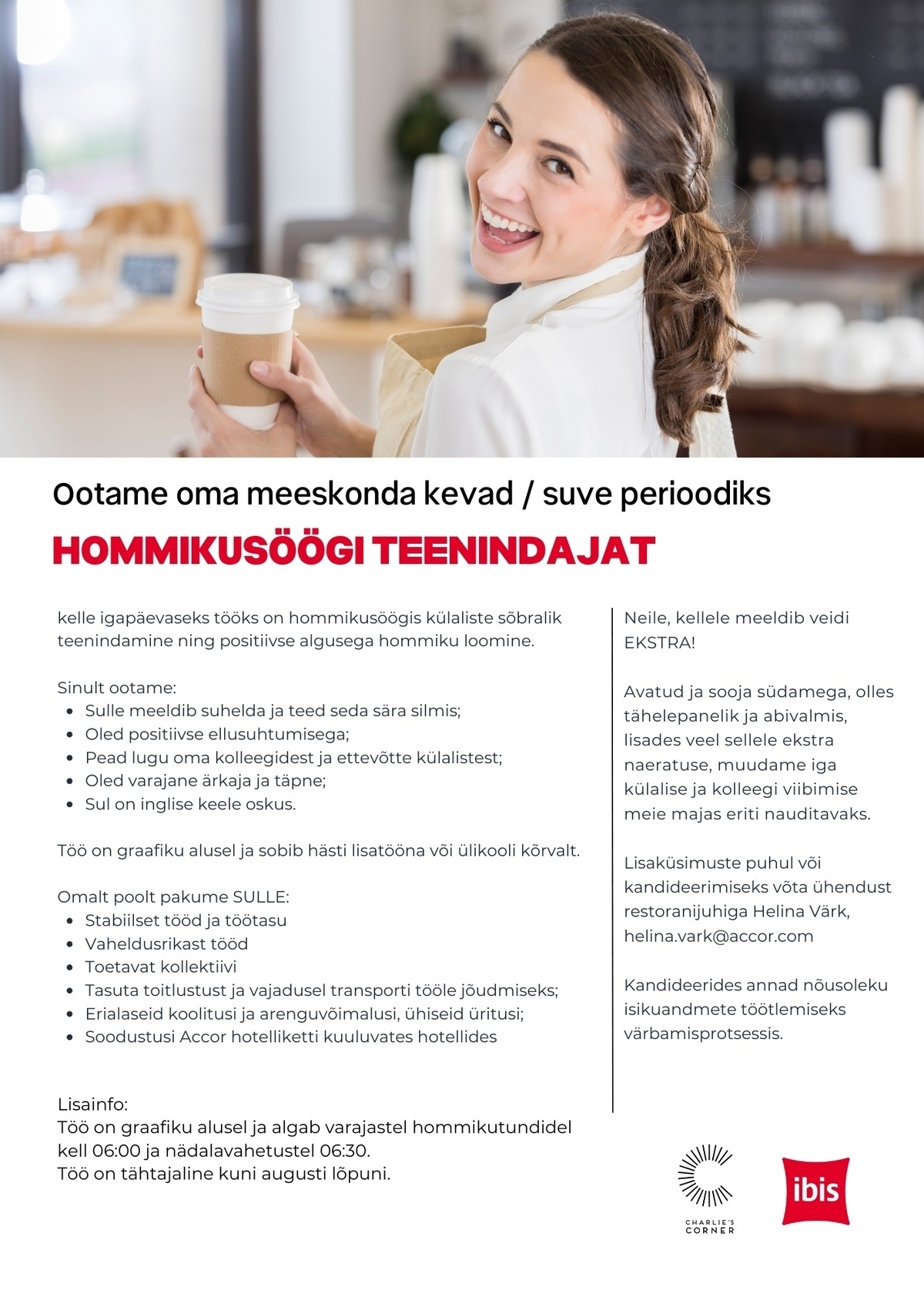 Juhkentali Hotel OÜ Hooajaline hommikusöögi teenindaja