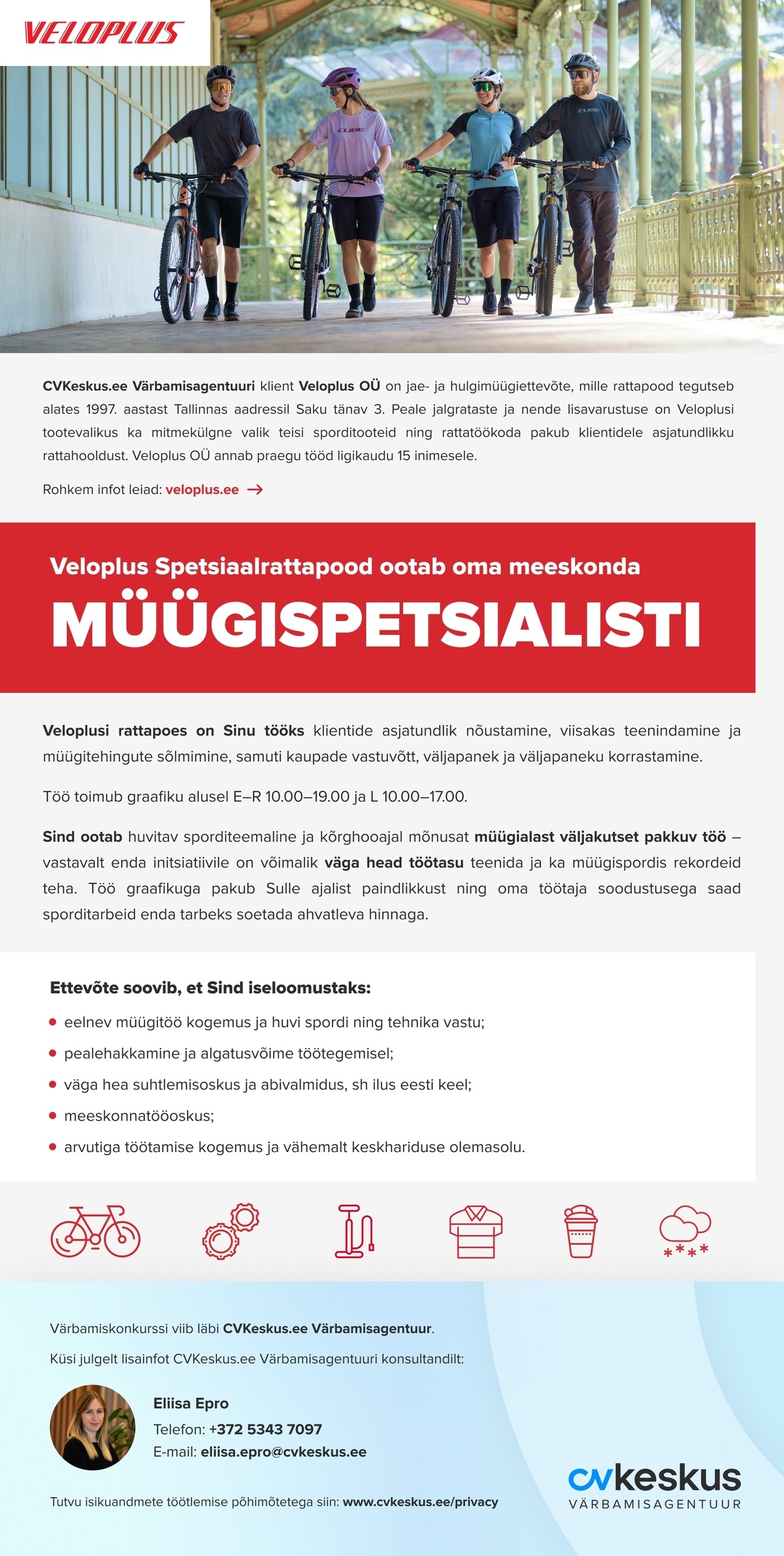 Veloplus OÜ MÜÜGISPETSIALIST