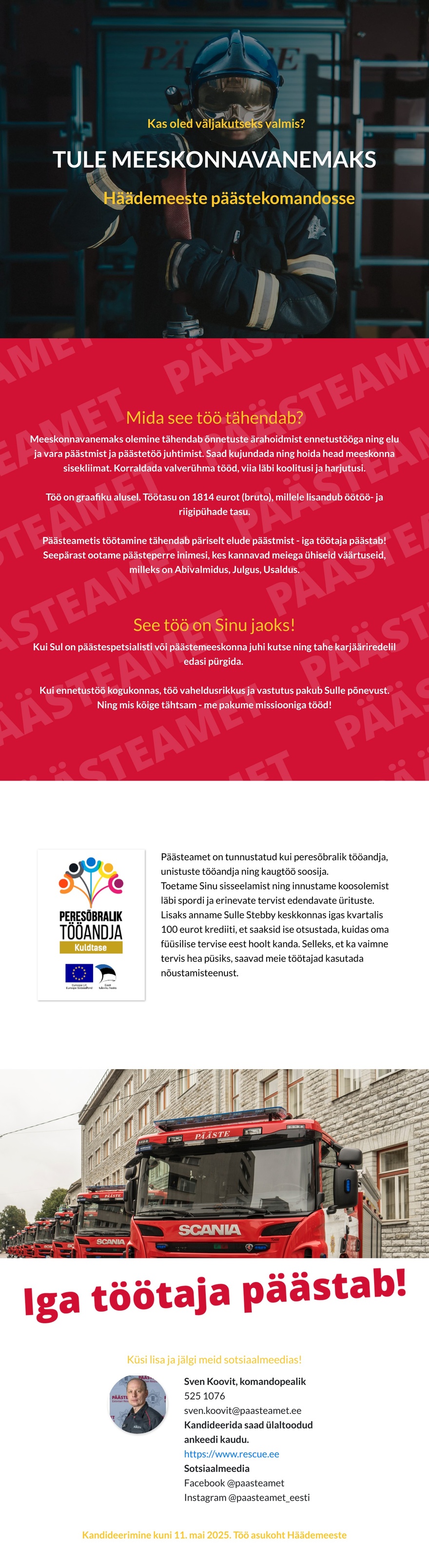 Päästeamet Häädemeeste päästekomando meeskonnavanem