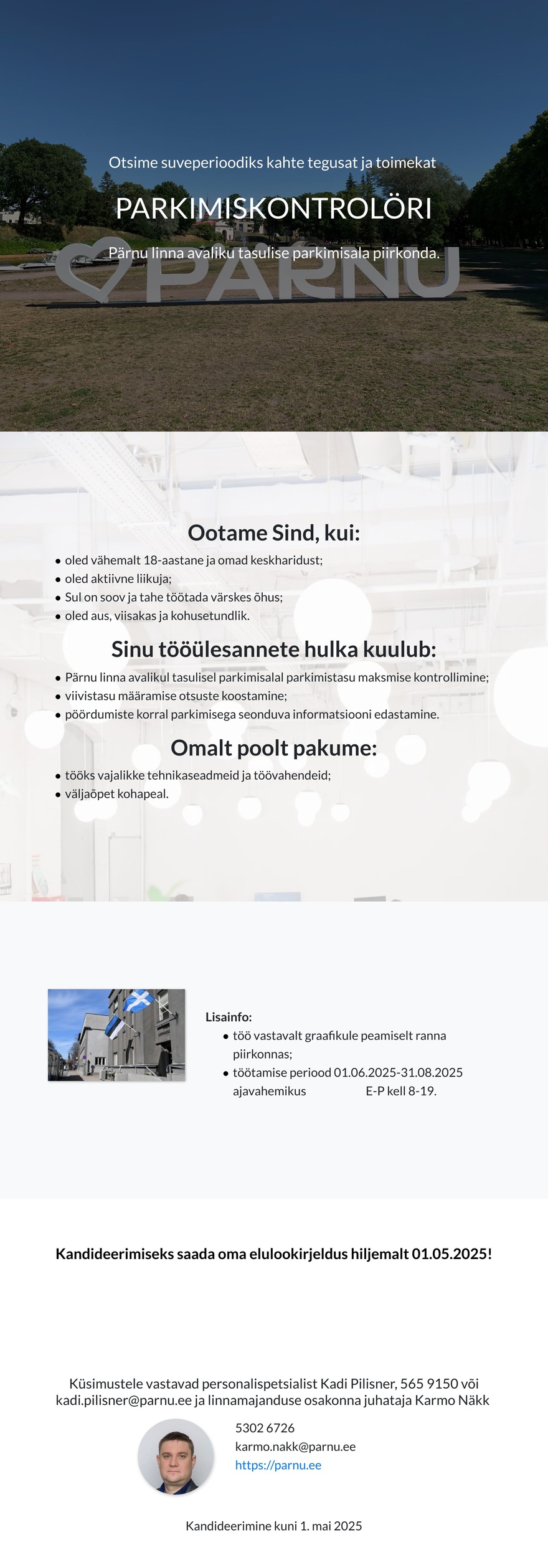 Pärnu Linnavalitsus Parkimiskontrolör