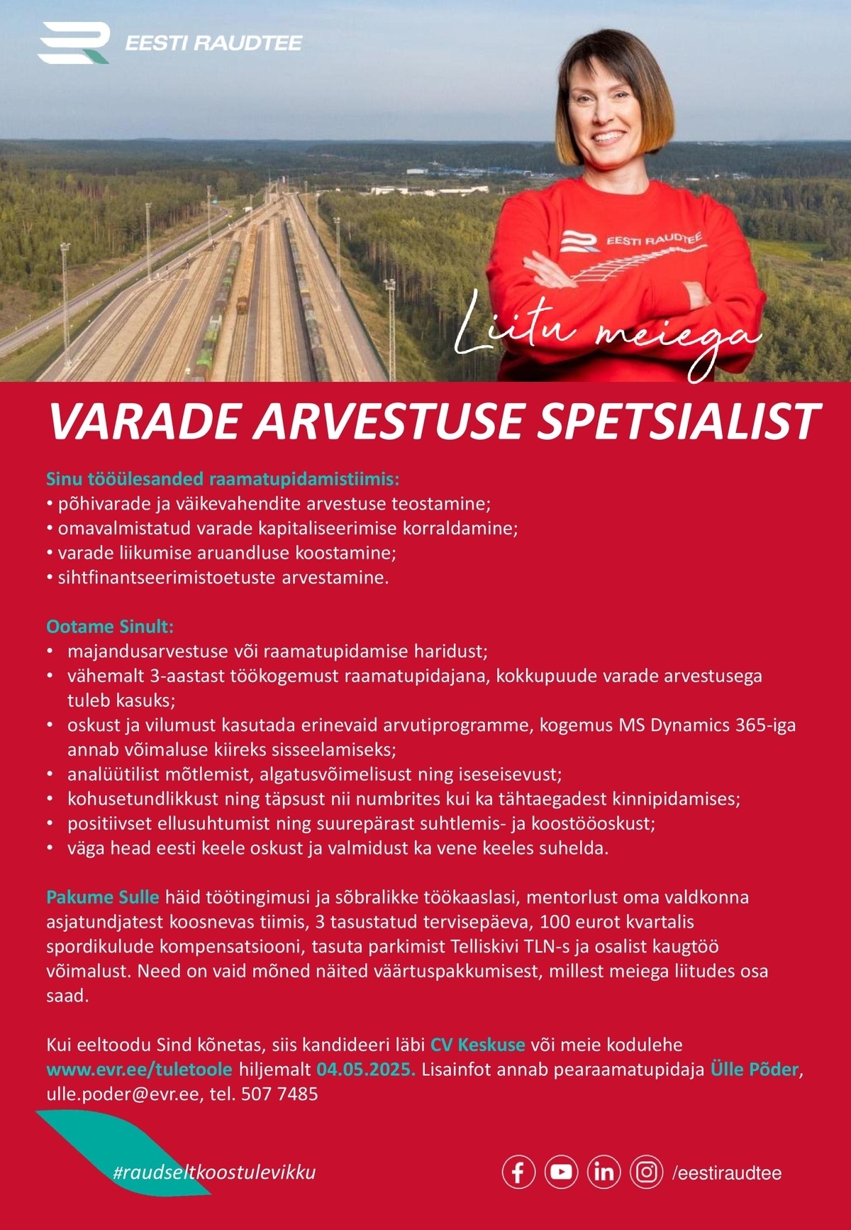 Eesti Raudtee AS Varade arvestuse spetsialist