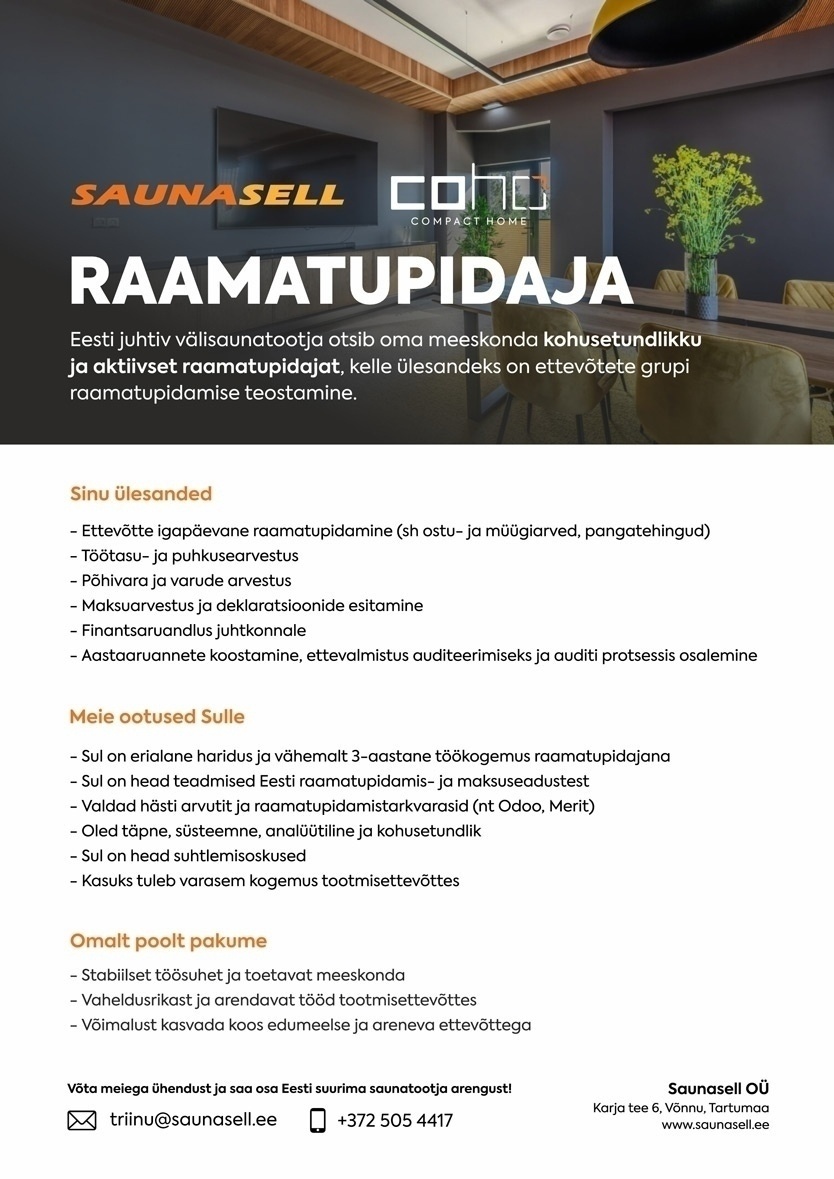 SAUNASELL OÜ Raamatupidaja