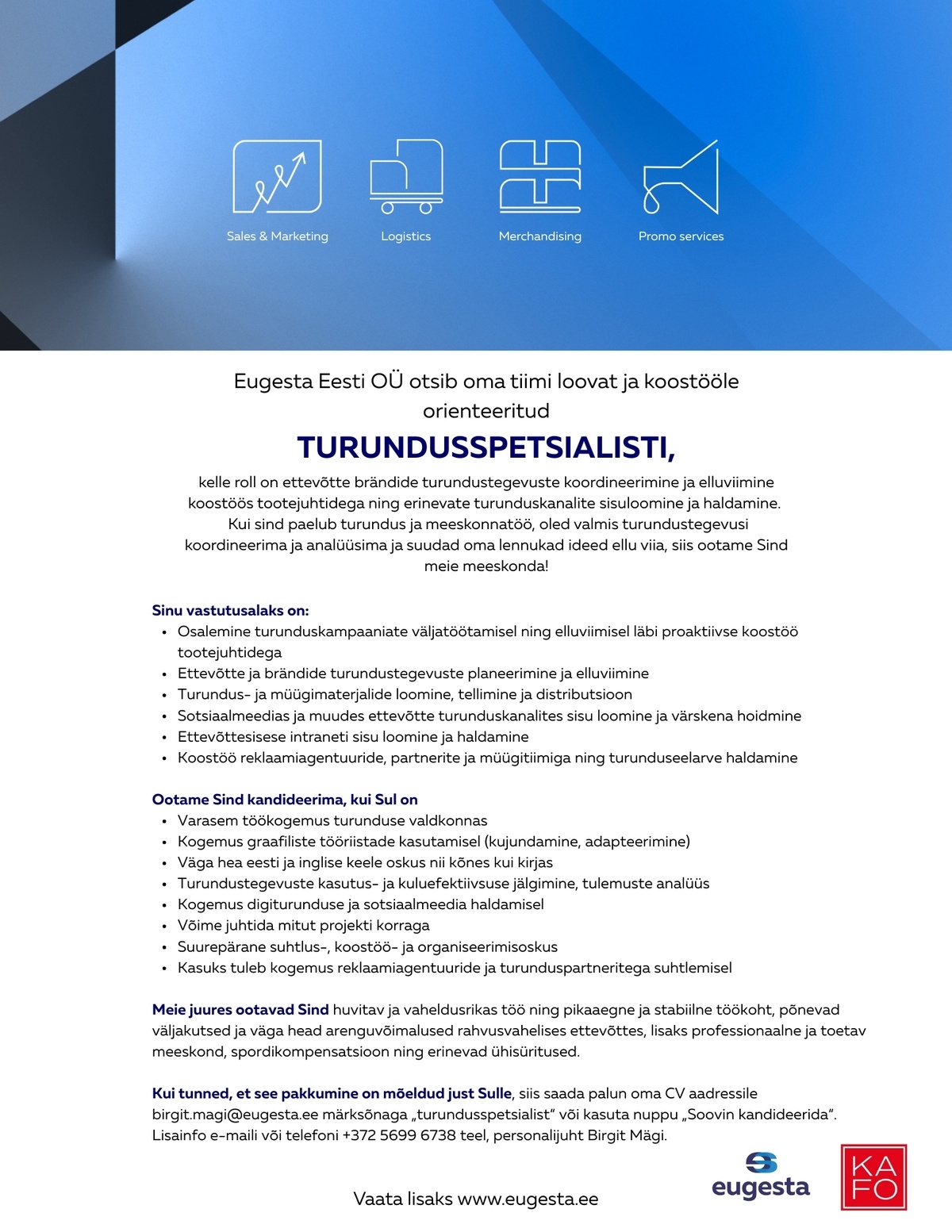 Eugesta Eesti OÜ Turundusspetsialist