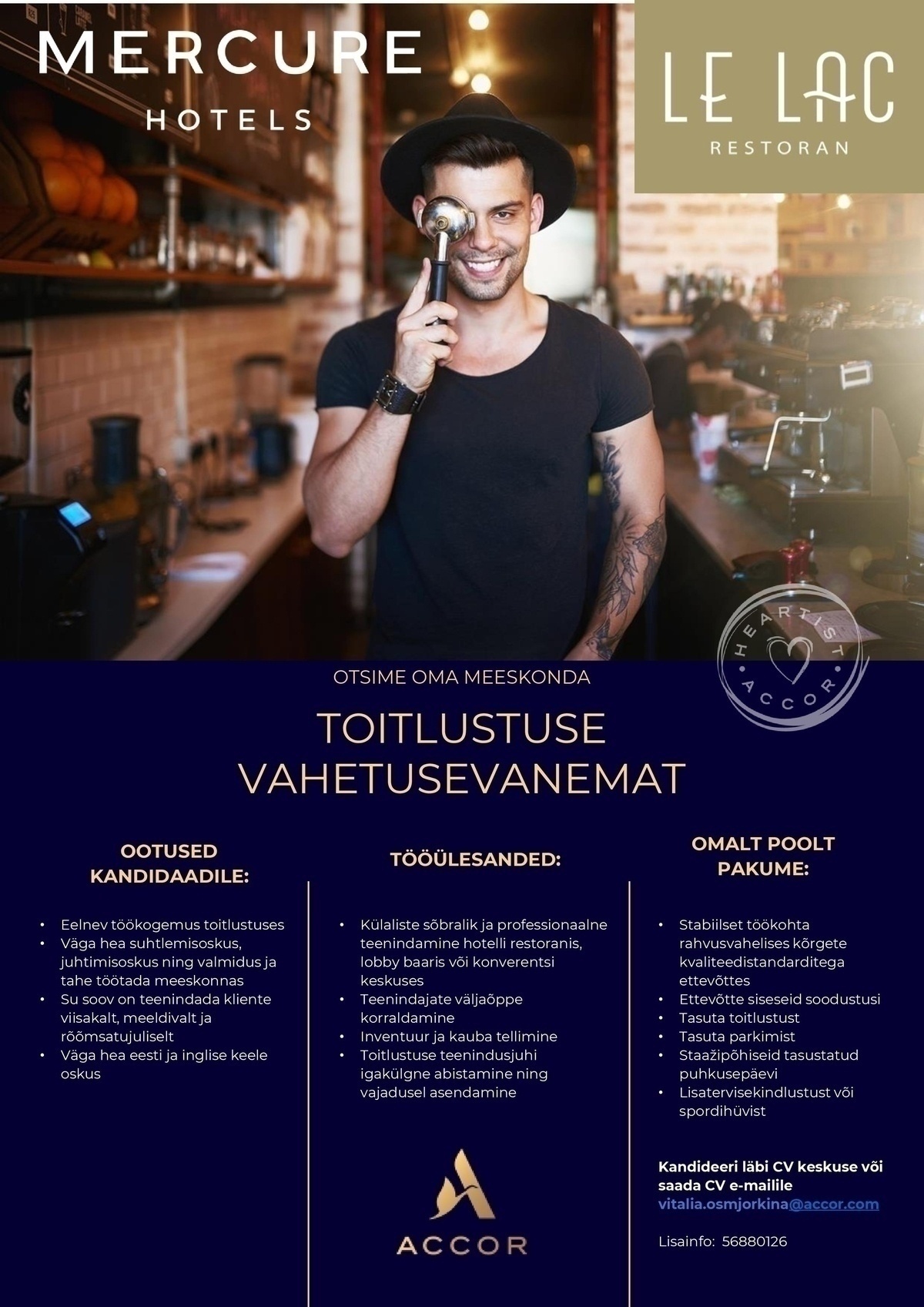 Mercure Tallinn Toitlustuse vahetusevanem