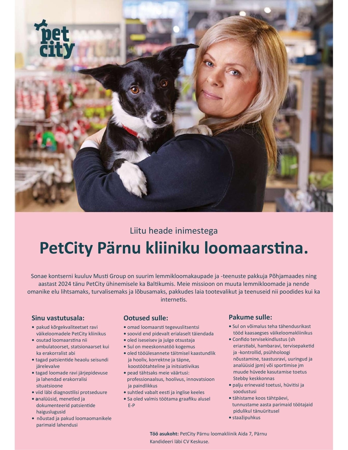 Eesti Veterinaaria Kliinikum OÜ Loomaarst PetCity Pärnu kliinikus