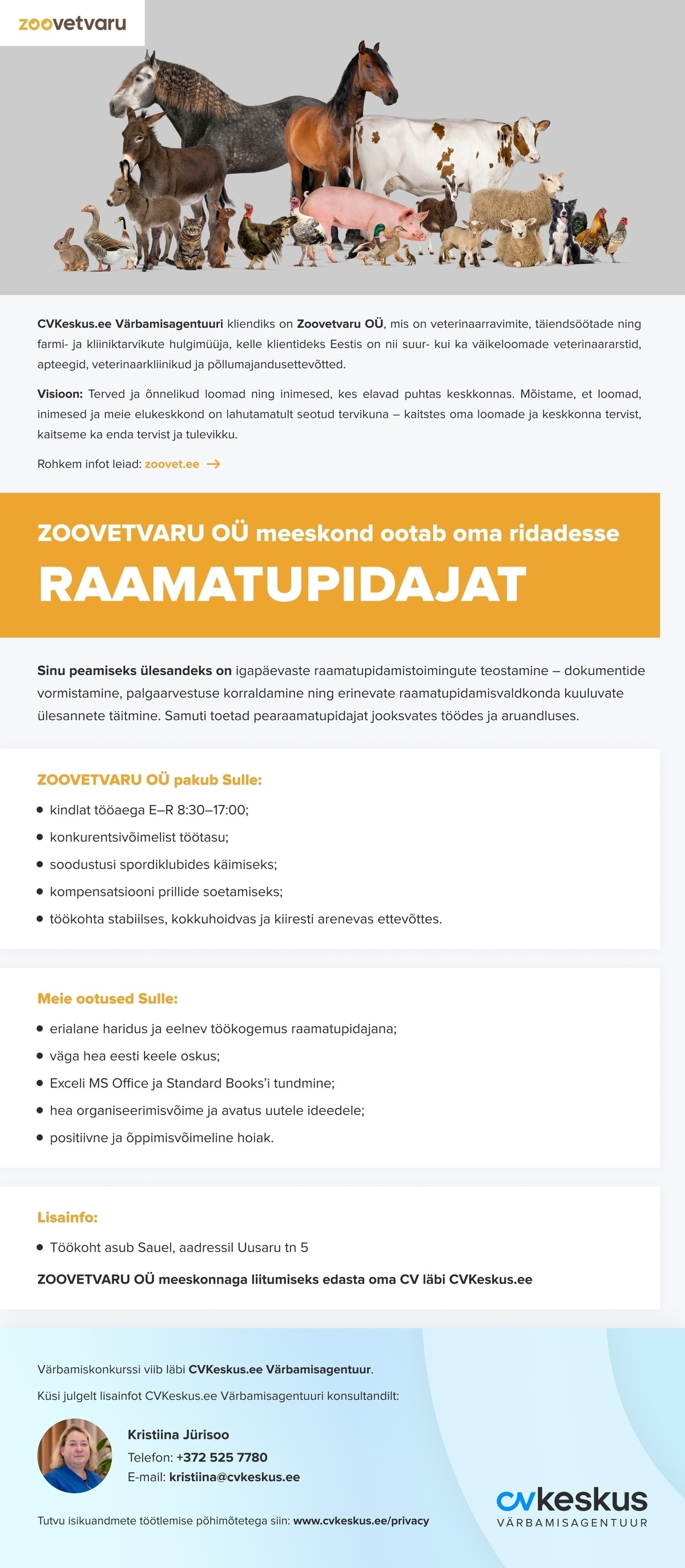 Zoovetvaru OÜ RAAMATUPIDAJA