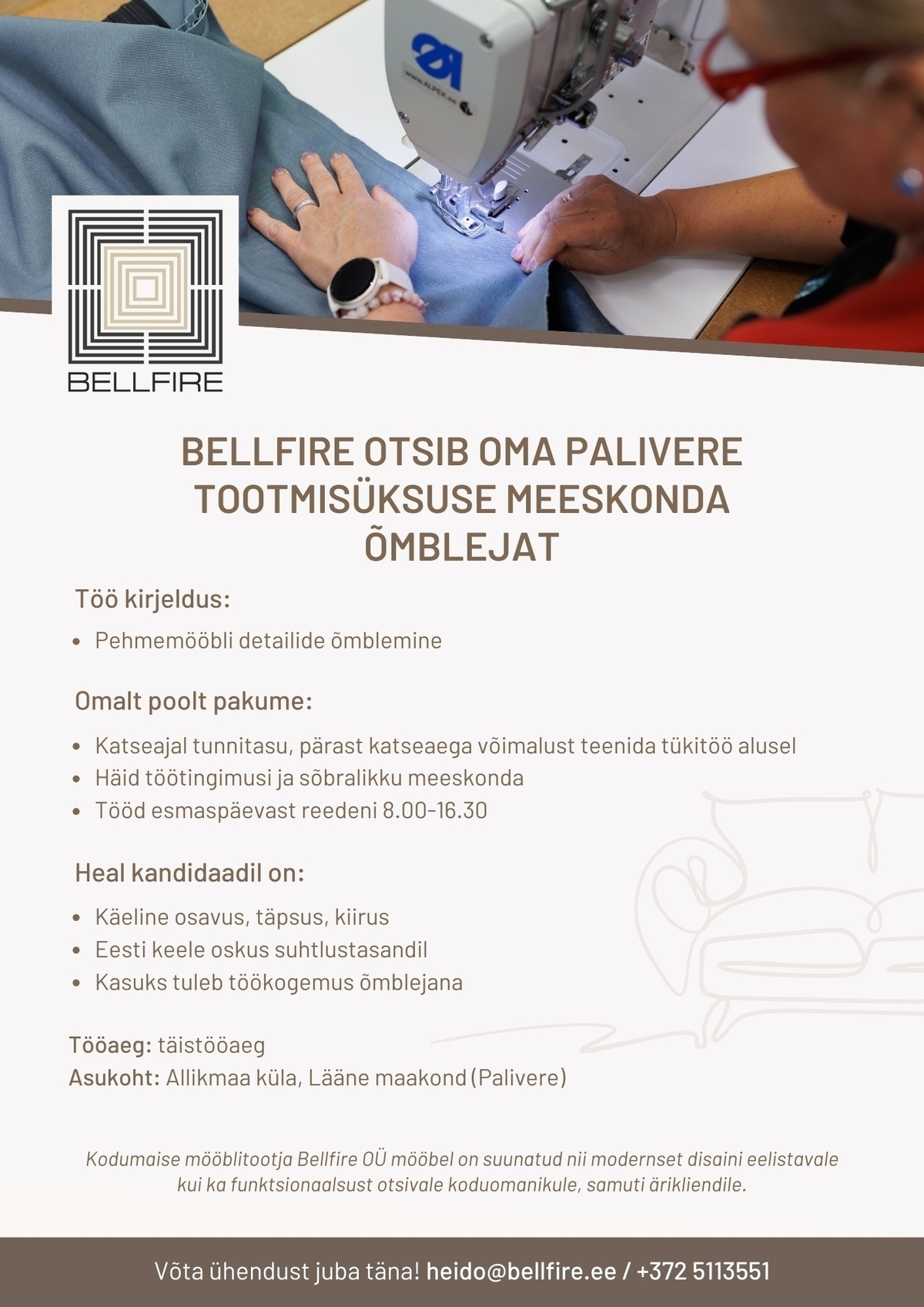 BELLFIRE OÜ Õmbleja
