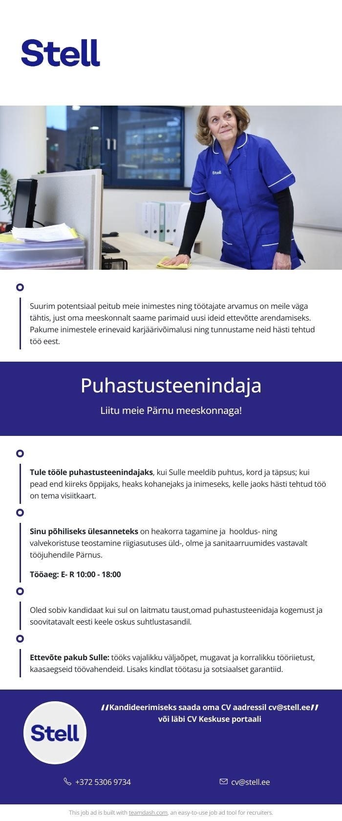 Stell Eesti AS Puhastusteenindaja riigiasutuses Pärnus