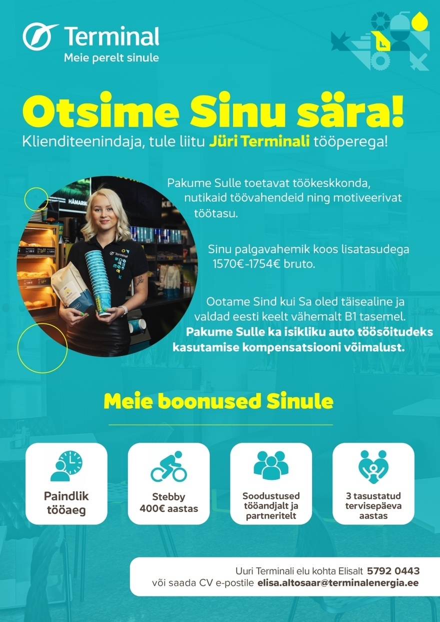 AS Terminal Klienditeenindaja Jüri teenindusjaama