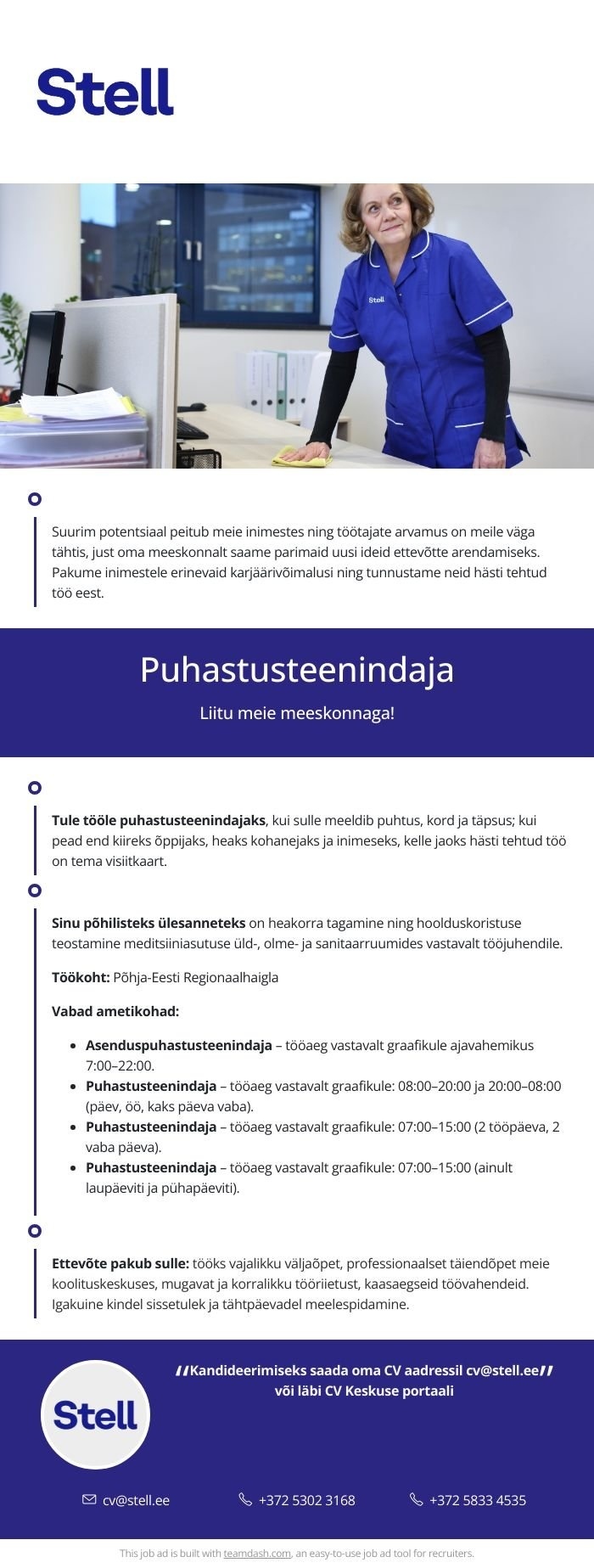 Stell Eesti AS Puhastusteenindaja Põhja-Eesti Regionaalhaiglas