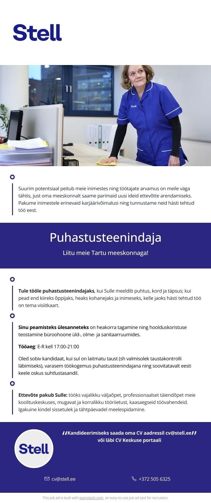 Stell Eesti AS Puhastusteenindaja riigiasutuses Tartus